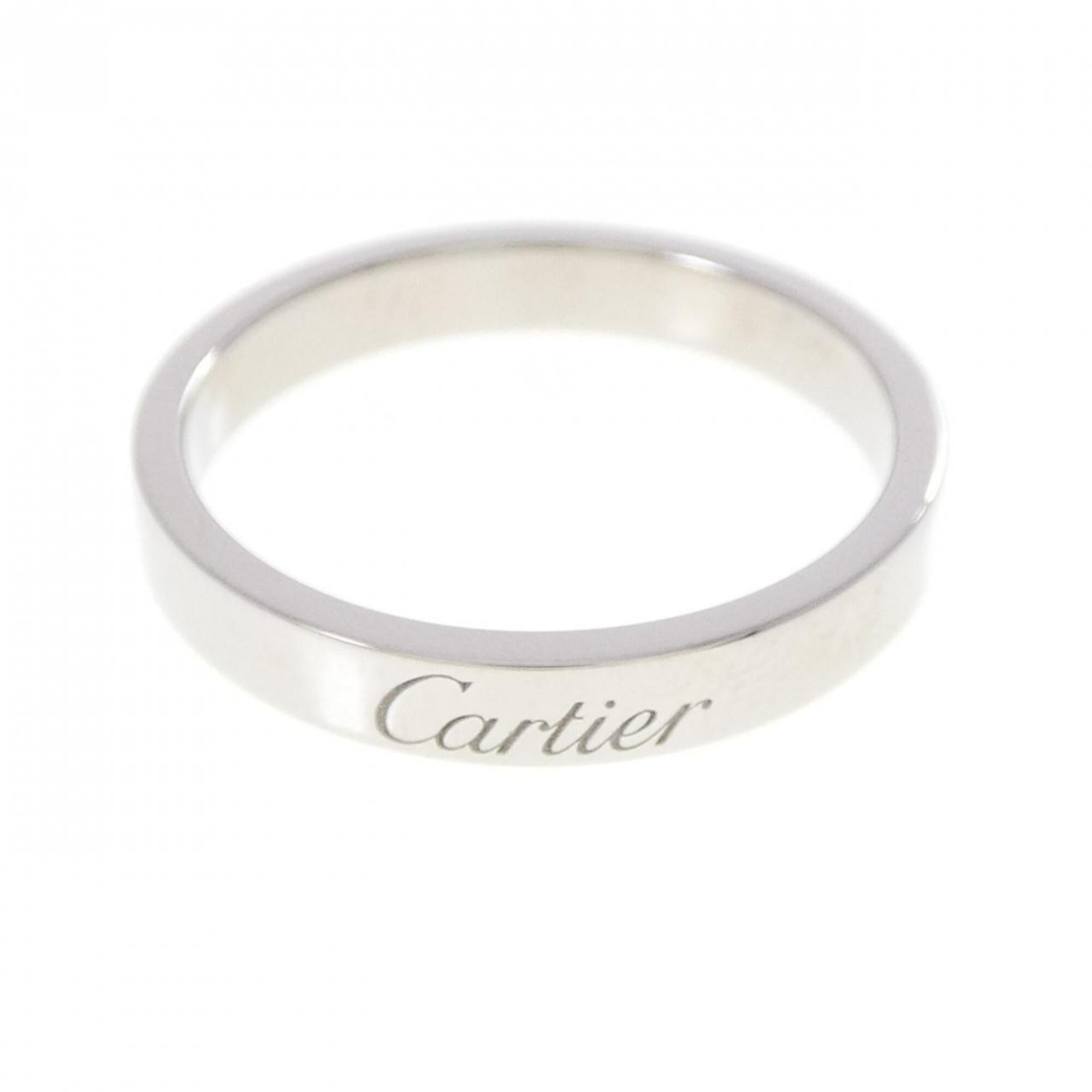 Cartier Silver Platinum 950 Band Ring (Pre-Owned)