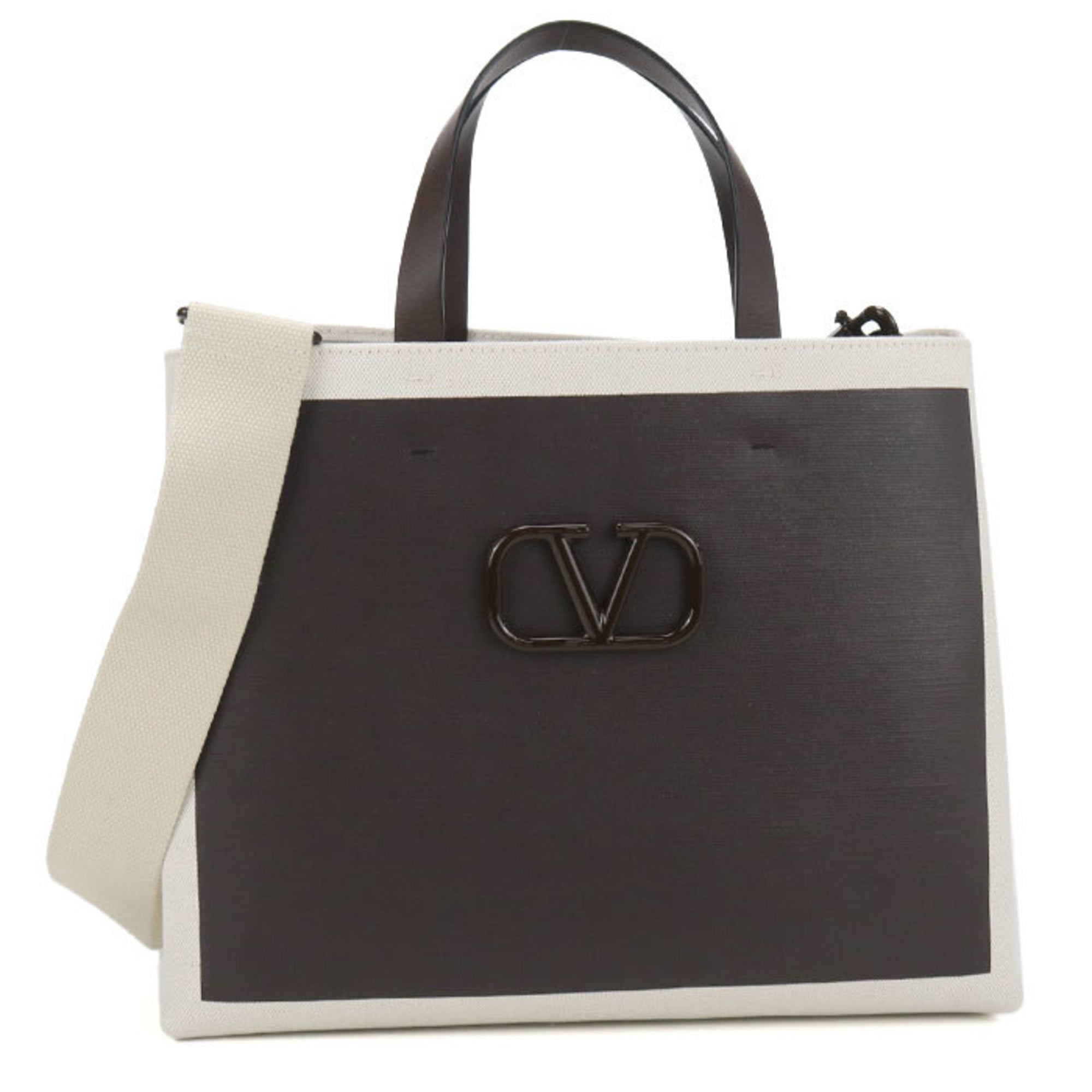 Valentino Garavani Brown Canvas Tote Bag (Pre-Owned)