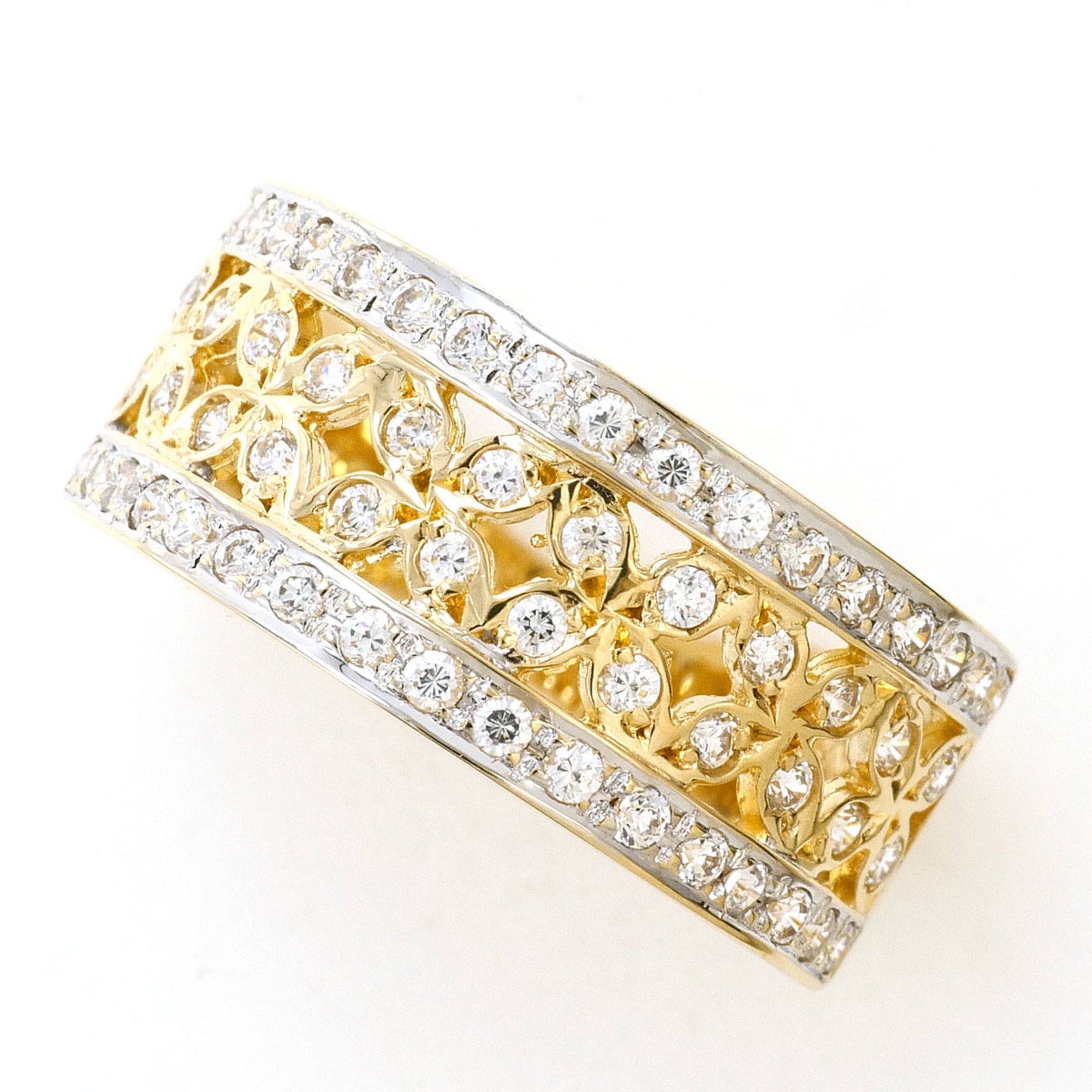 Unbranded White Gold Yellow Gold White Gold (14K) Yellow Gold (14K) Band Ring (Pre-Owned)