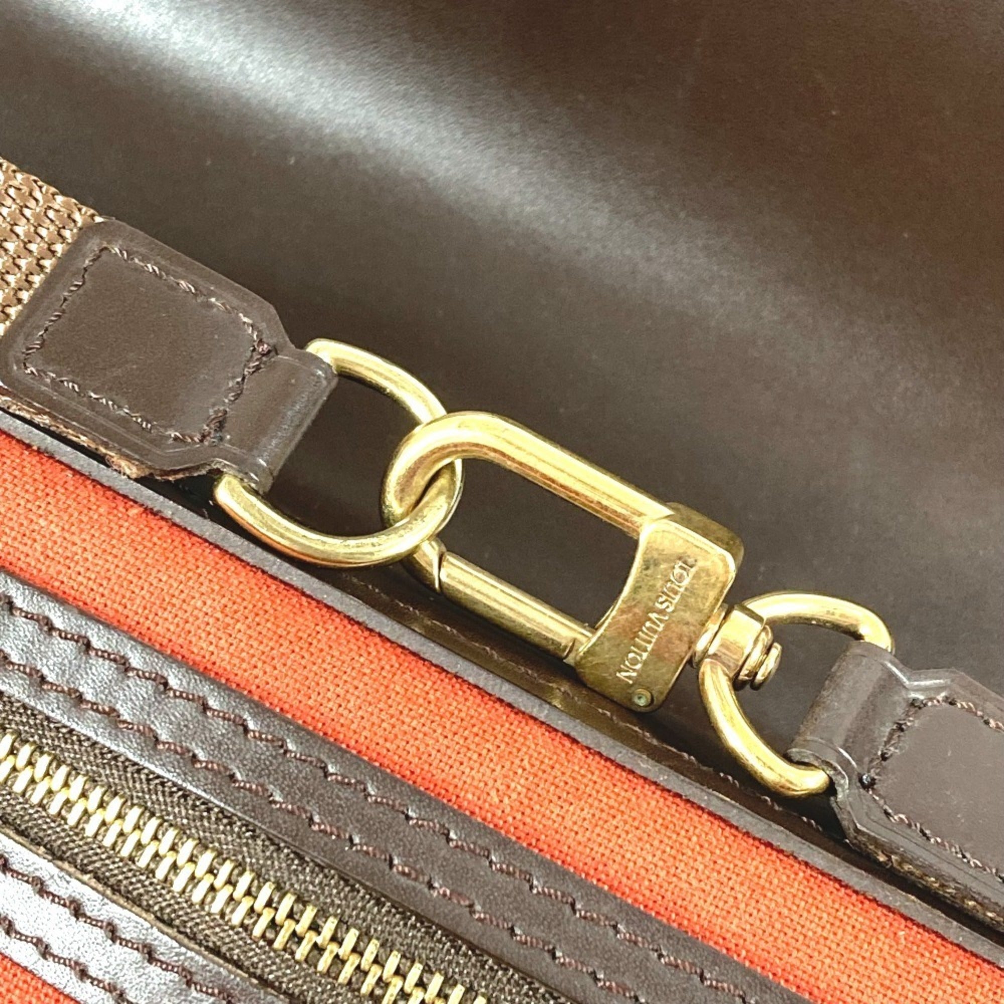 Louis Vuitton Brown Damier Canvas Ebene Damier Canvas Boston Bag Handbag Shoulder Bag (Pre-Owned)