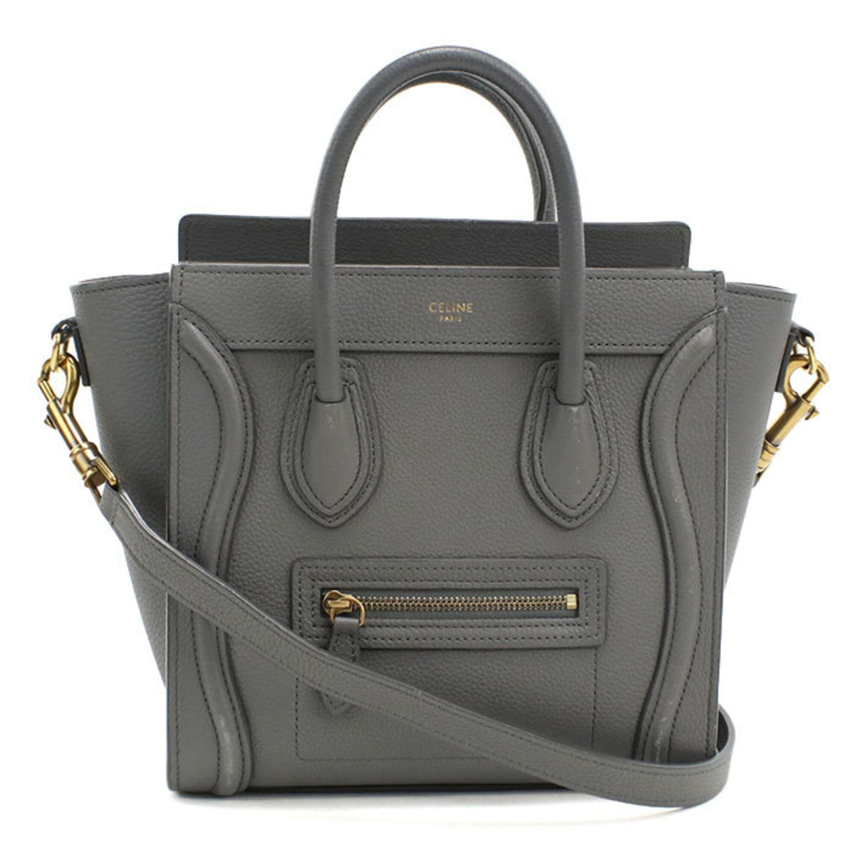 Celine Gray Leather Tote Bag (Pre-Owned)