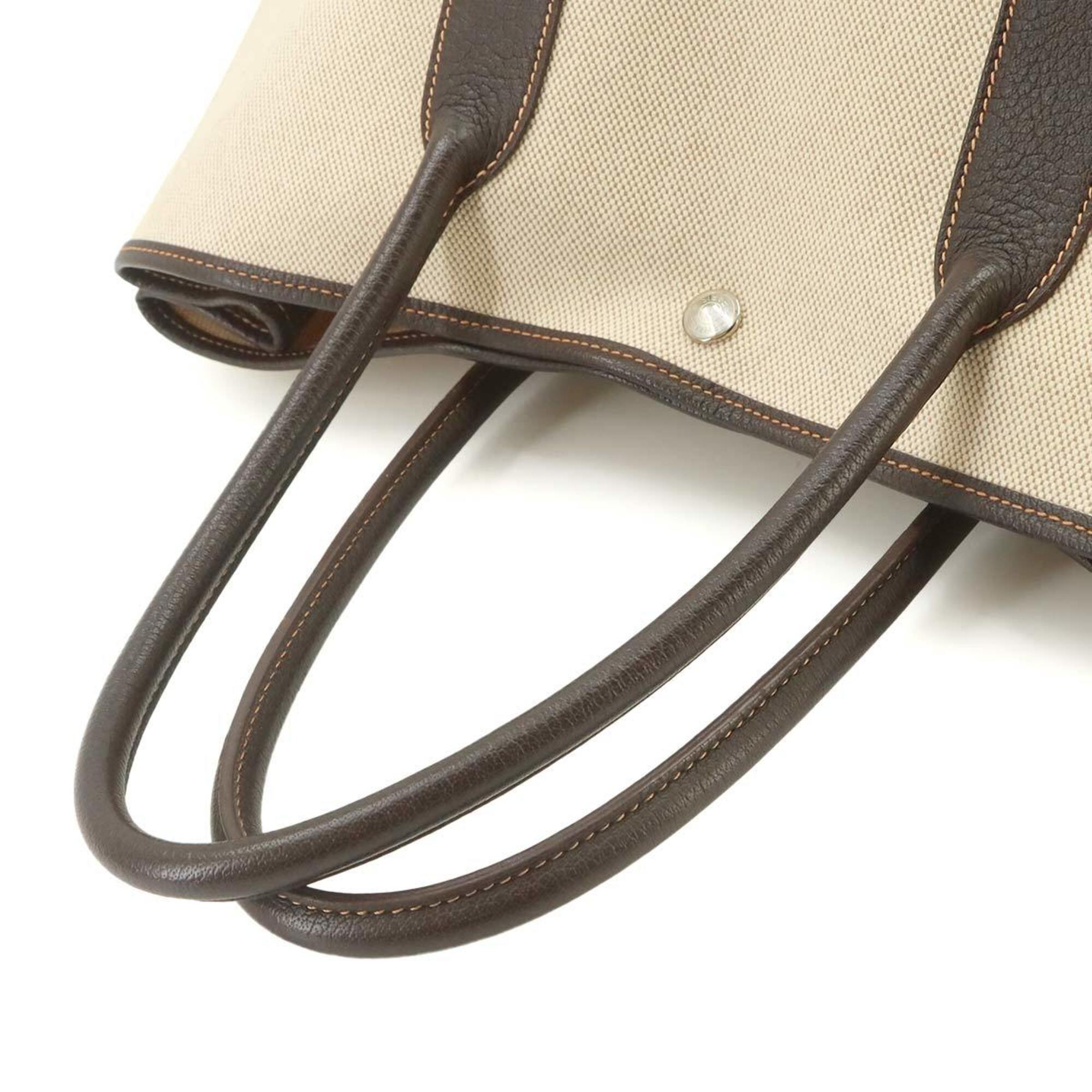Hermes Marron Natural Toile H Handbag Tote Bag (Pre-Owned)