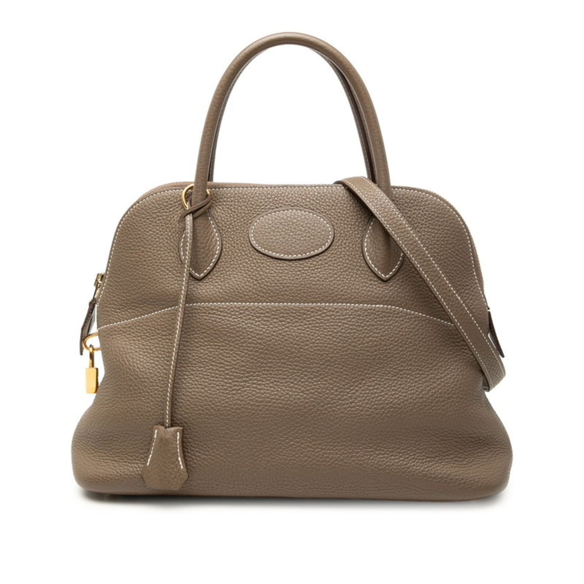 Hermes Bolide Etoupe Gray Grayish Taurillon Clemence Leather Handbag Shoulder Bag (Pre-Owned)
