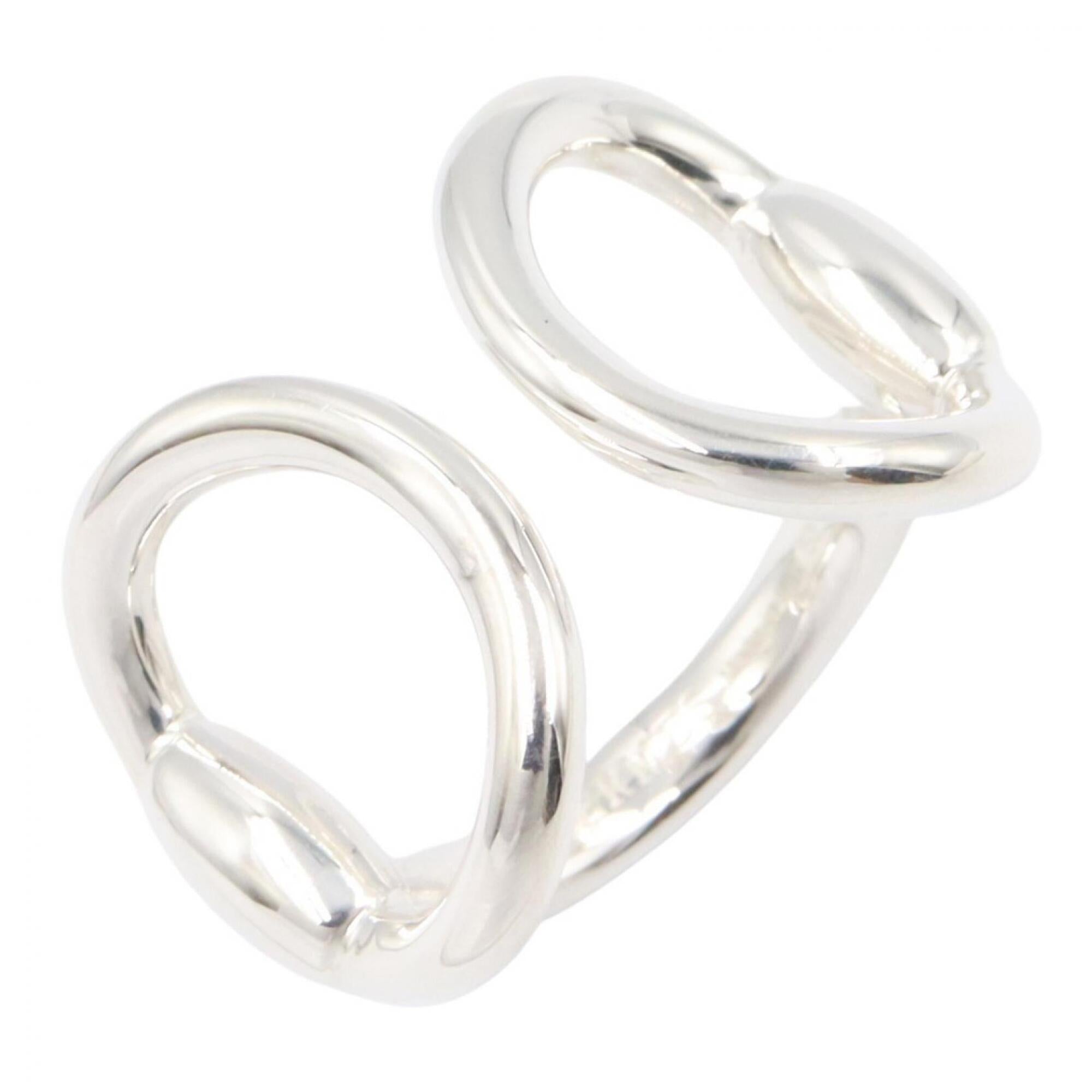 Hermes Silver Silver 925 Band Ring (Pre-Owned)