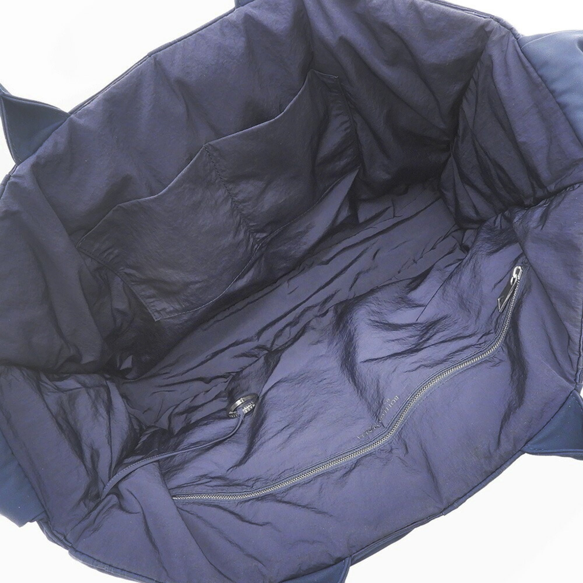 Bottega Veneta Navy Nylon Shoulder Bag Tote Bag (Pre-Owned)