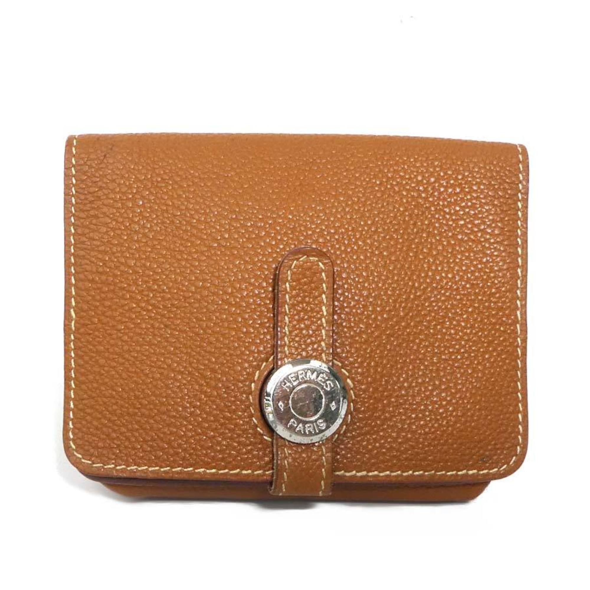 Hermes Brown Leather Coin Purse/Coin Case (Pre-Owned)
