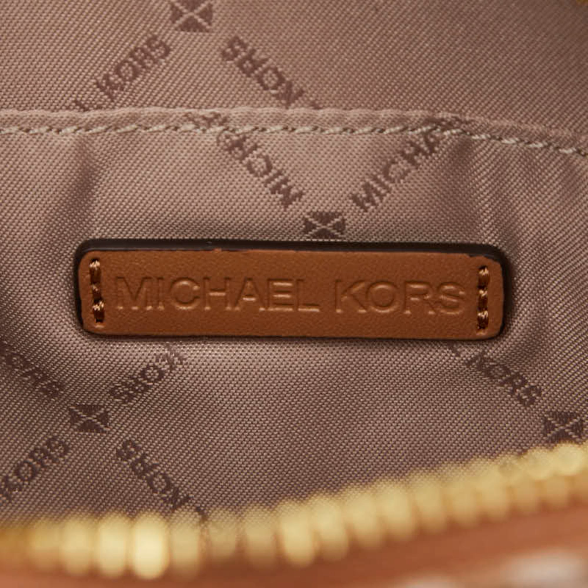 Michael Kors Brown Canvas Leather Pouch Shoulder Bag (Pre-Owned)