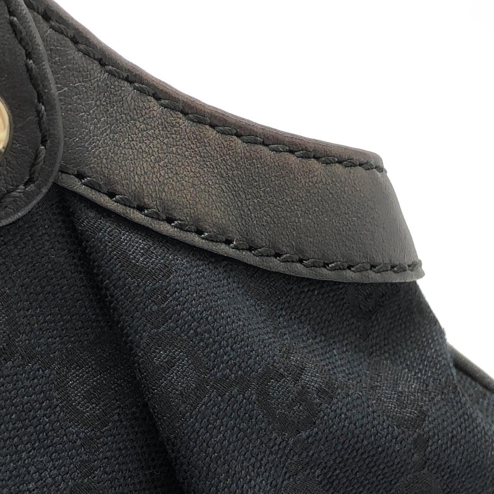 Gucci Black Gg Canvas Handbag (Pre-Owned)