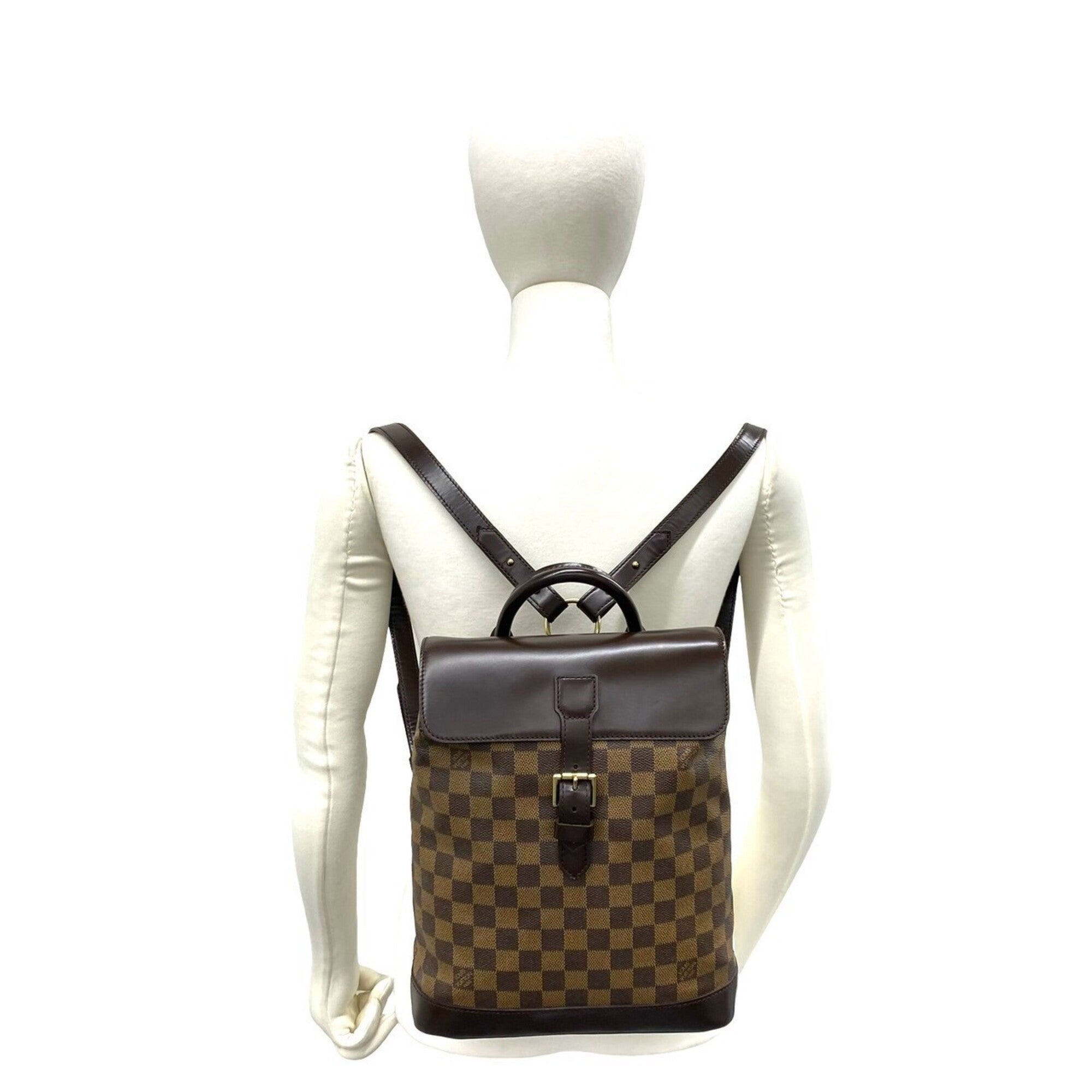 Louis Vuitton Brown Leather Pvc Backpack (Pre-Owned)