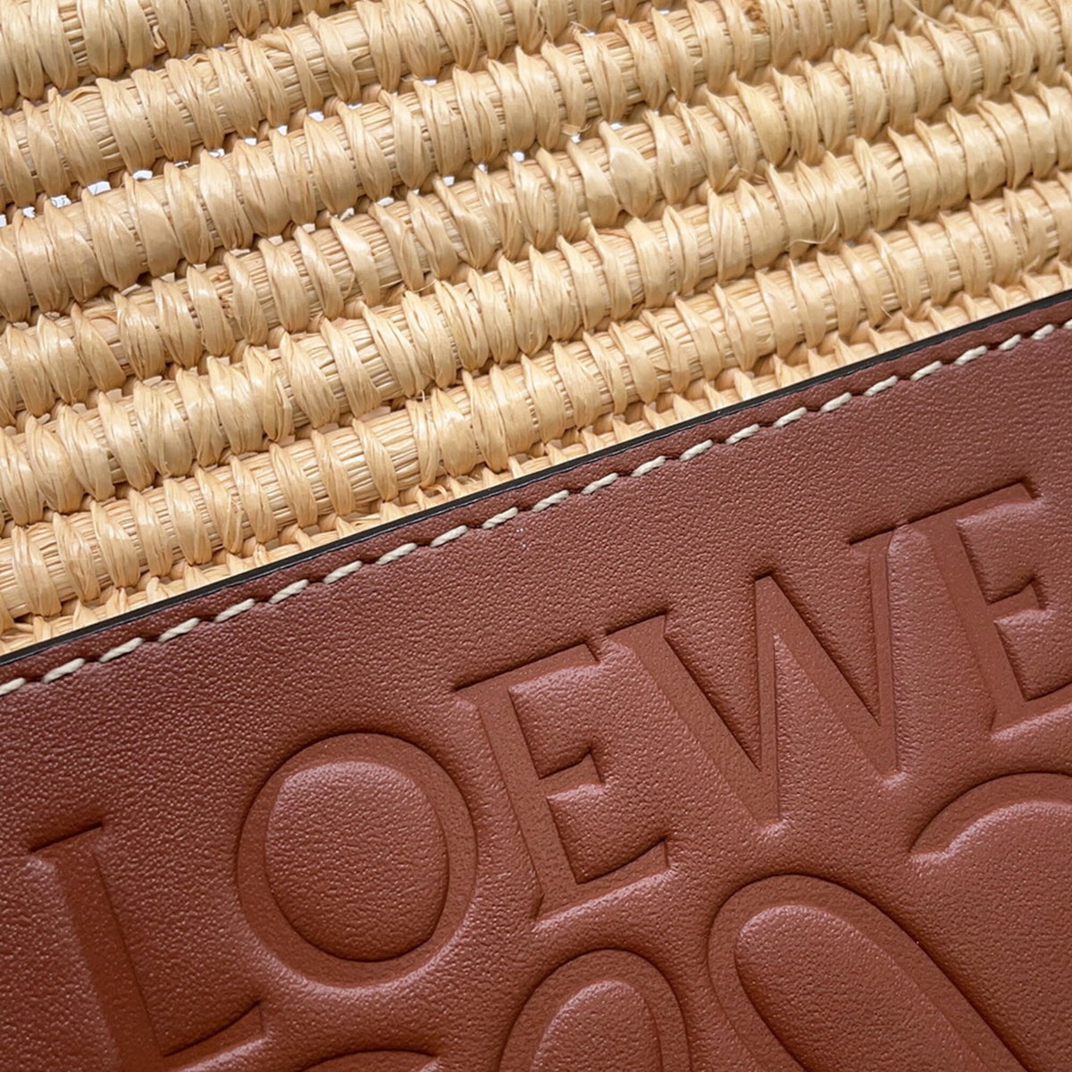 Loewe Silver Raffia Leather Basket Handbag Tote Bag (Pre-Owned)