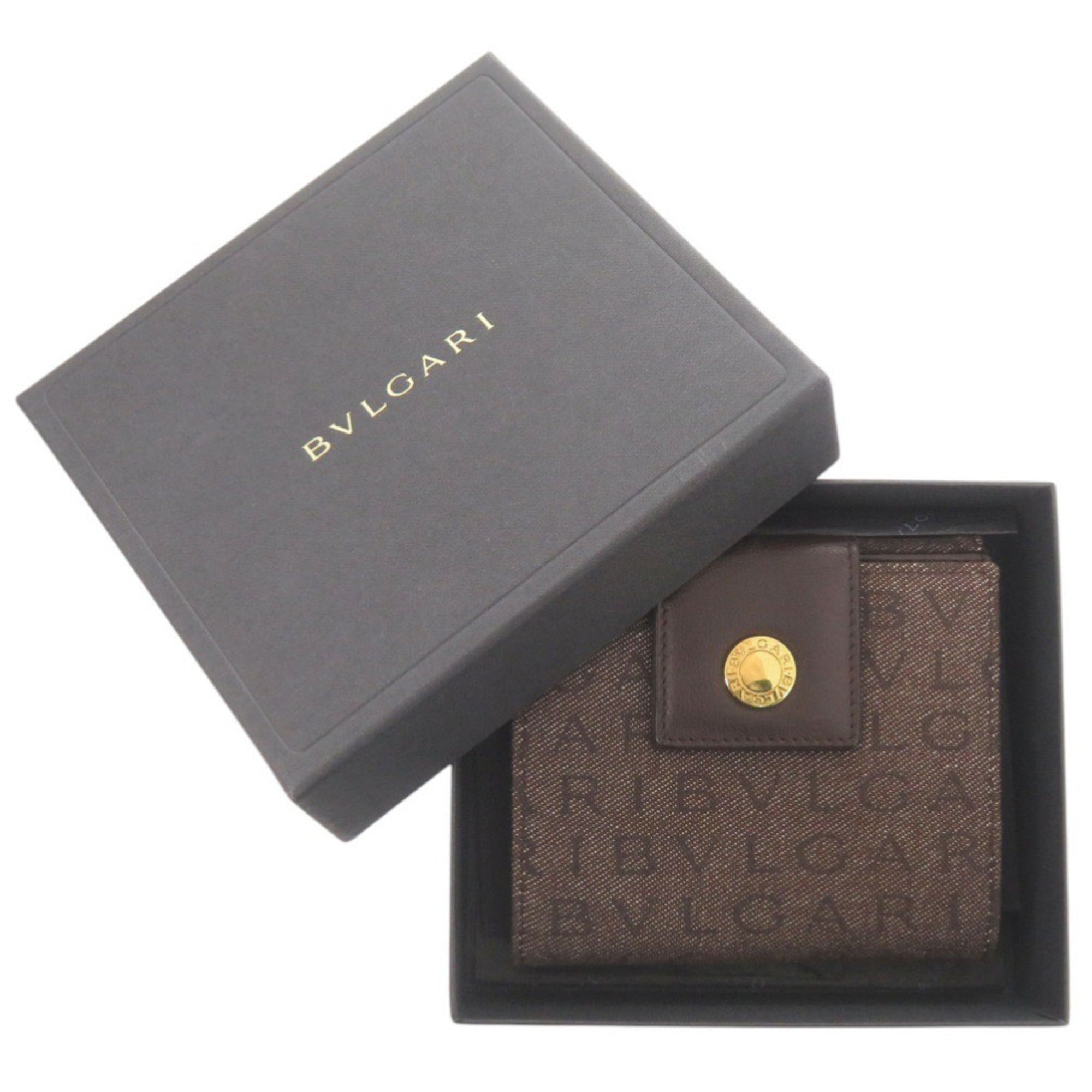 Bvlgari Brown Denim Leather Wallet (Bi-Fold) (Pre-Owned)