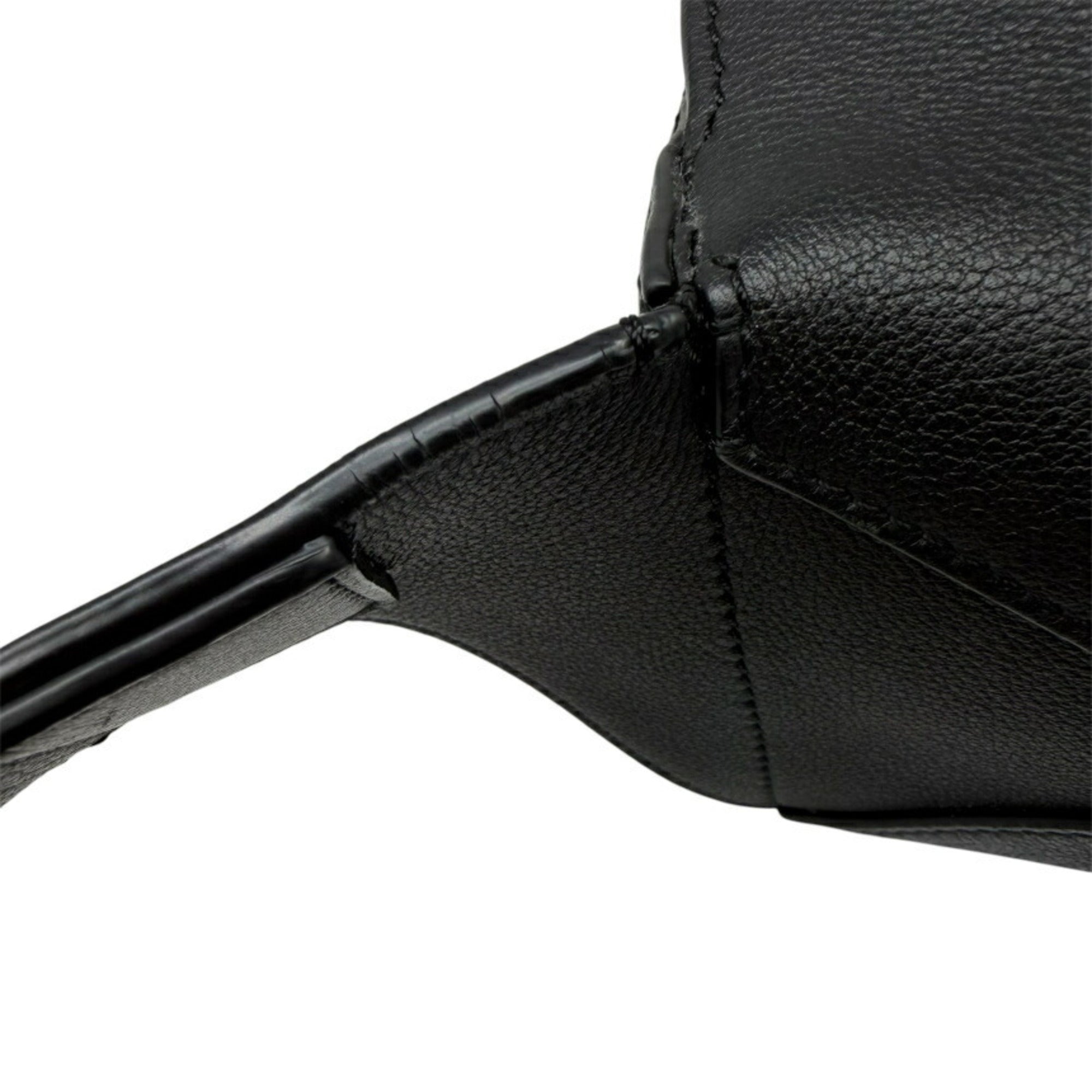 Loewe Puzzle Black Leather Fanny Pack Sling Bag (Pre-Owned)