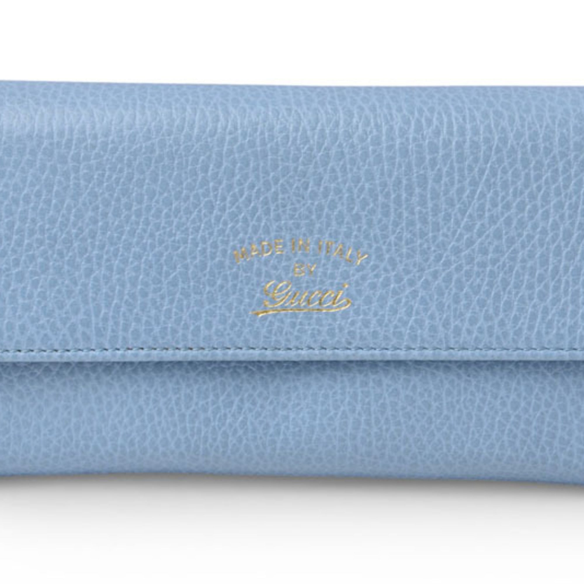 Gucci Blue Leather Long Wallet (Bi-Fold) (Pre-Owned)