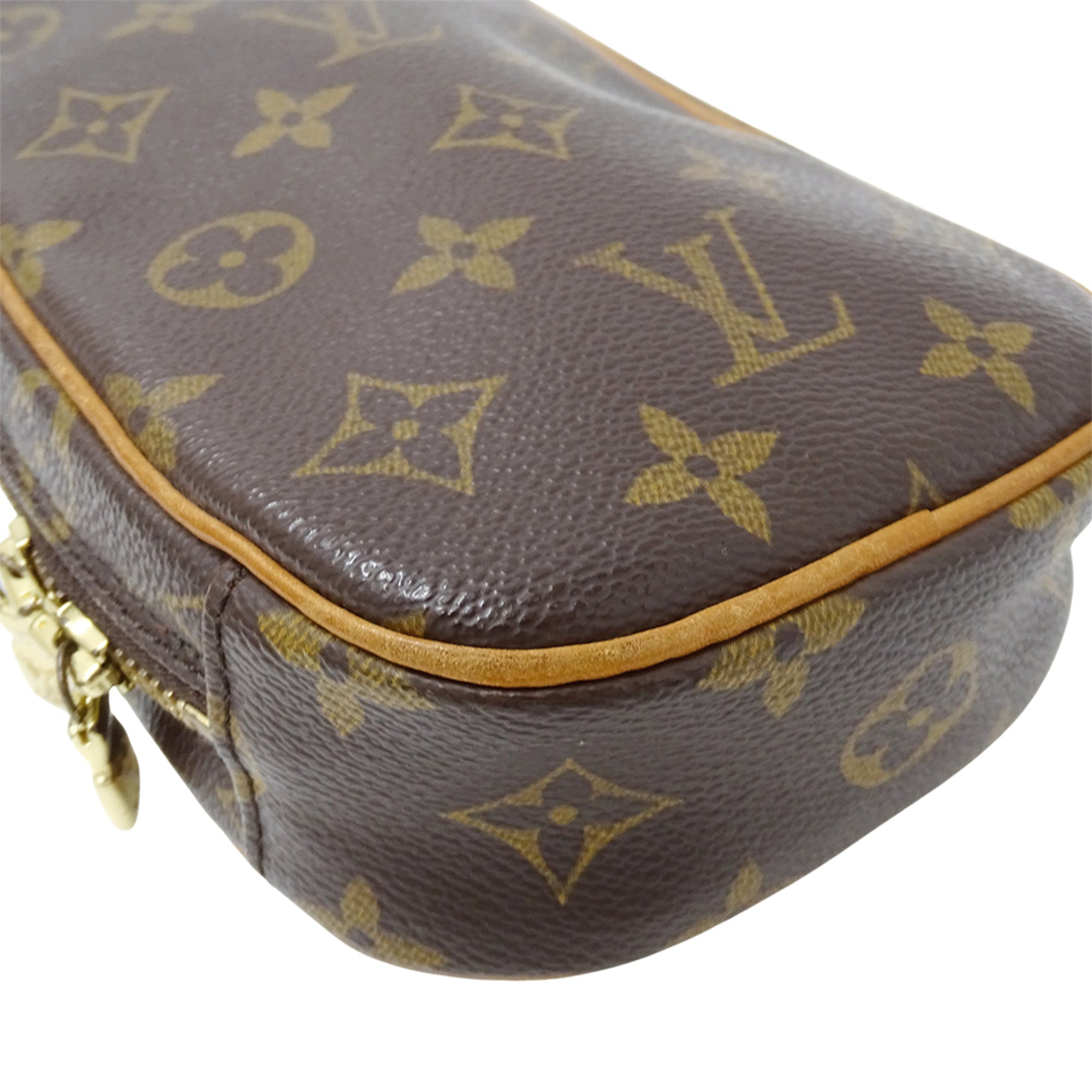 Louis Vuitton Brown Monogram Canvas Handbag Pochette Shoulder Bag Sling Bag (Pre-Owned)
