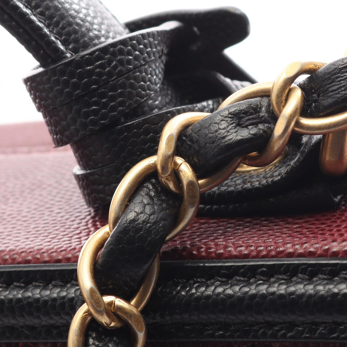 Chanel Black Bordeaux Grained Calfskin Handbag Shoulder Bag Vanity Bag (Pre-Owned)