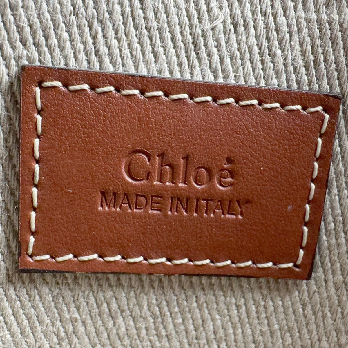 Chloé Brown Ivory Cotton Leather Handbag Shoulder Bag (Pre-Owned)