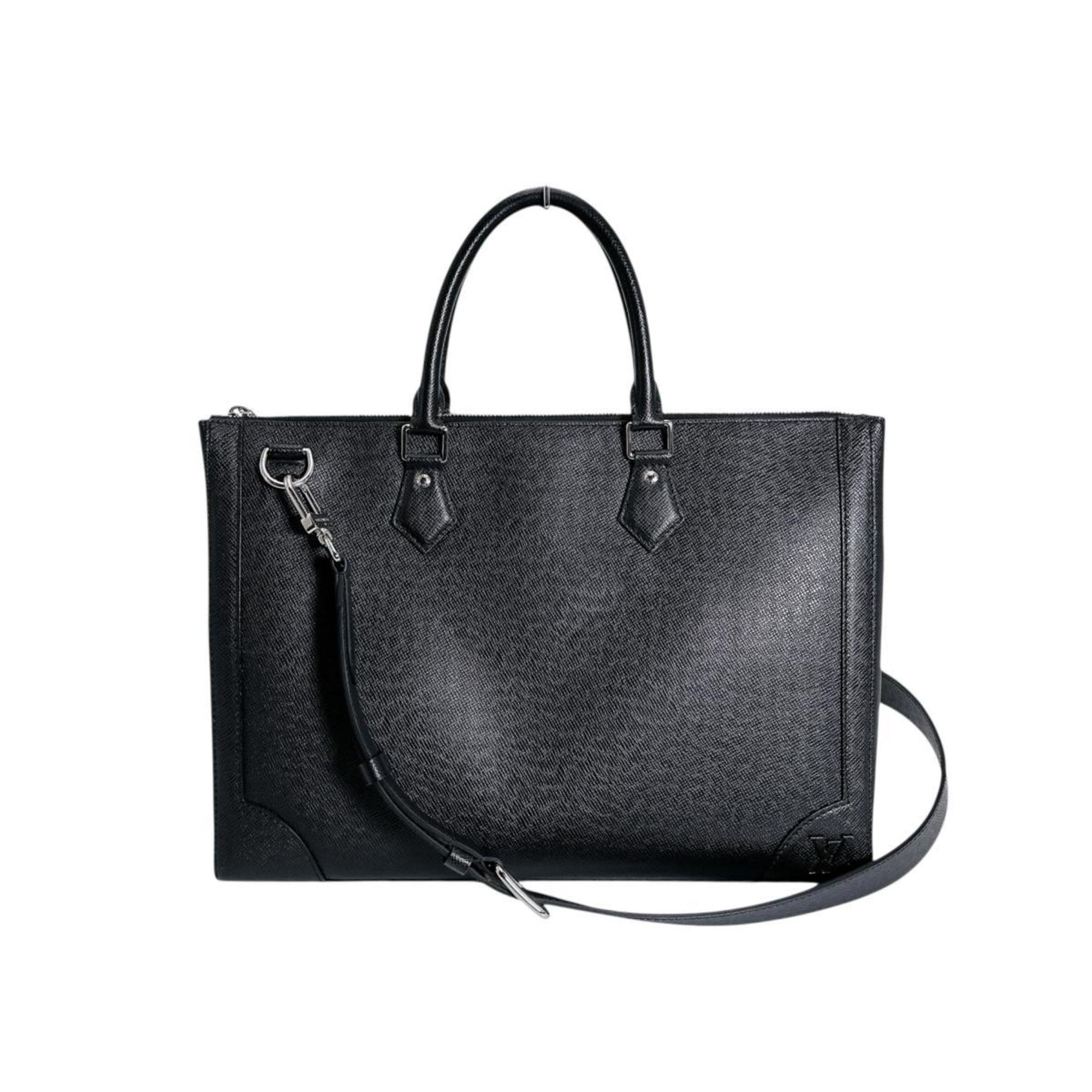 Louis Vuitton Ardoise Black Taiga Leather Briefcase Shoulder Bag (Pre-Owned)