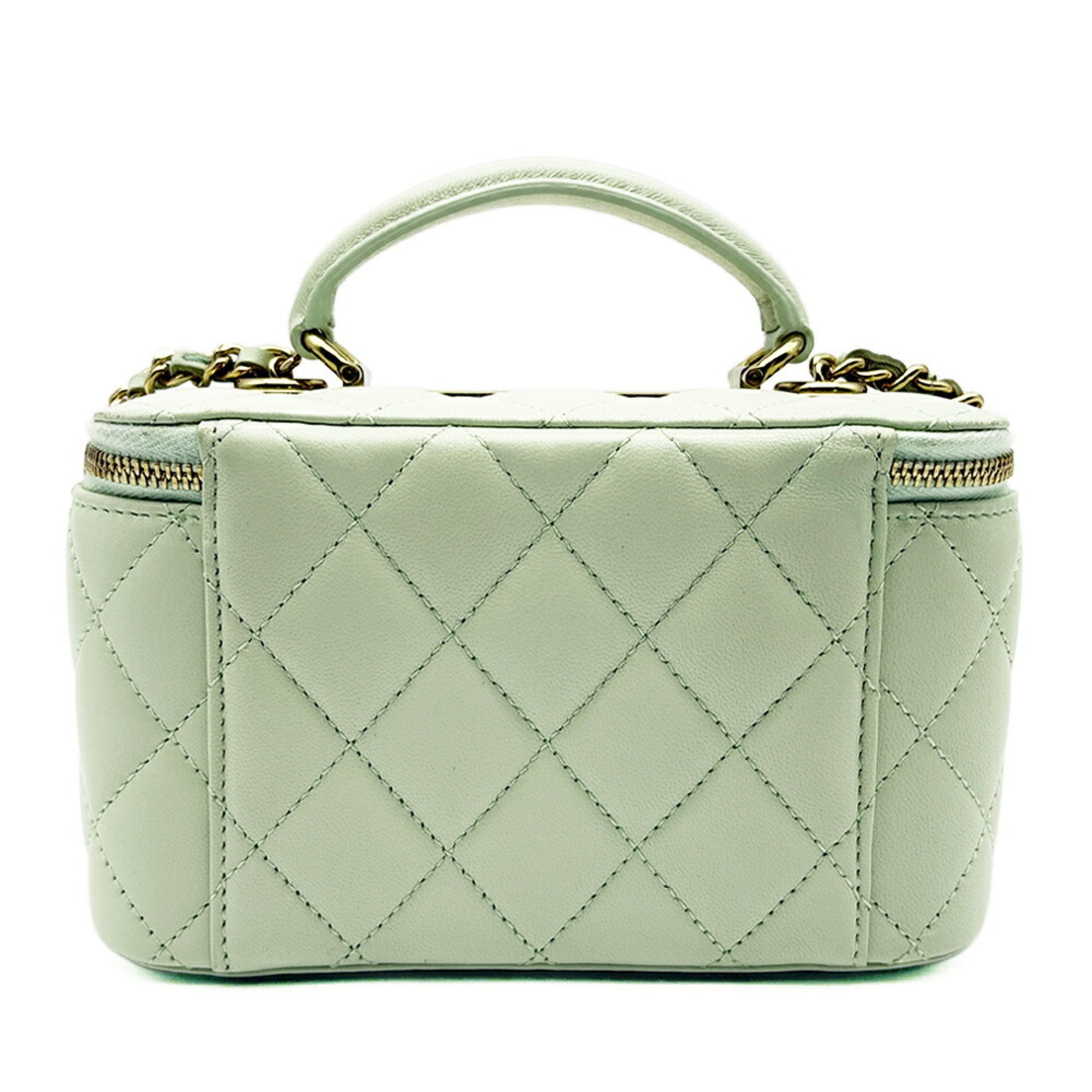 Chanel Light Green Leather Shoulder Bag (Pre-Owned)
