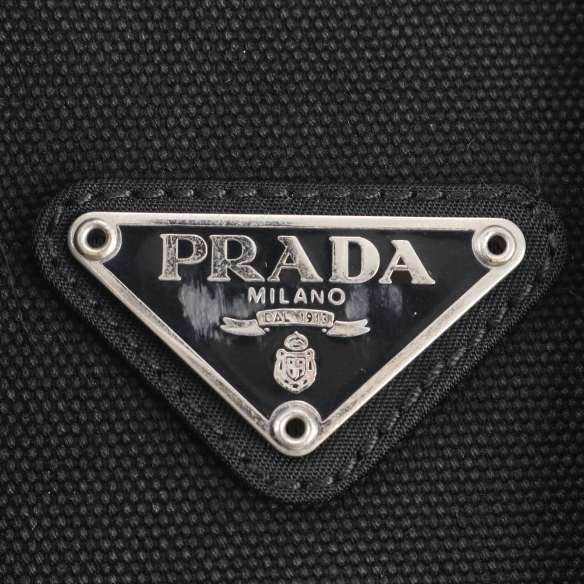 Prada Black White Nylon Backpack Handbag (Pre-Owned)