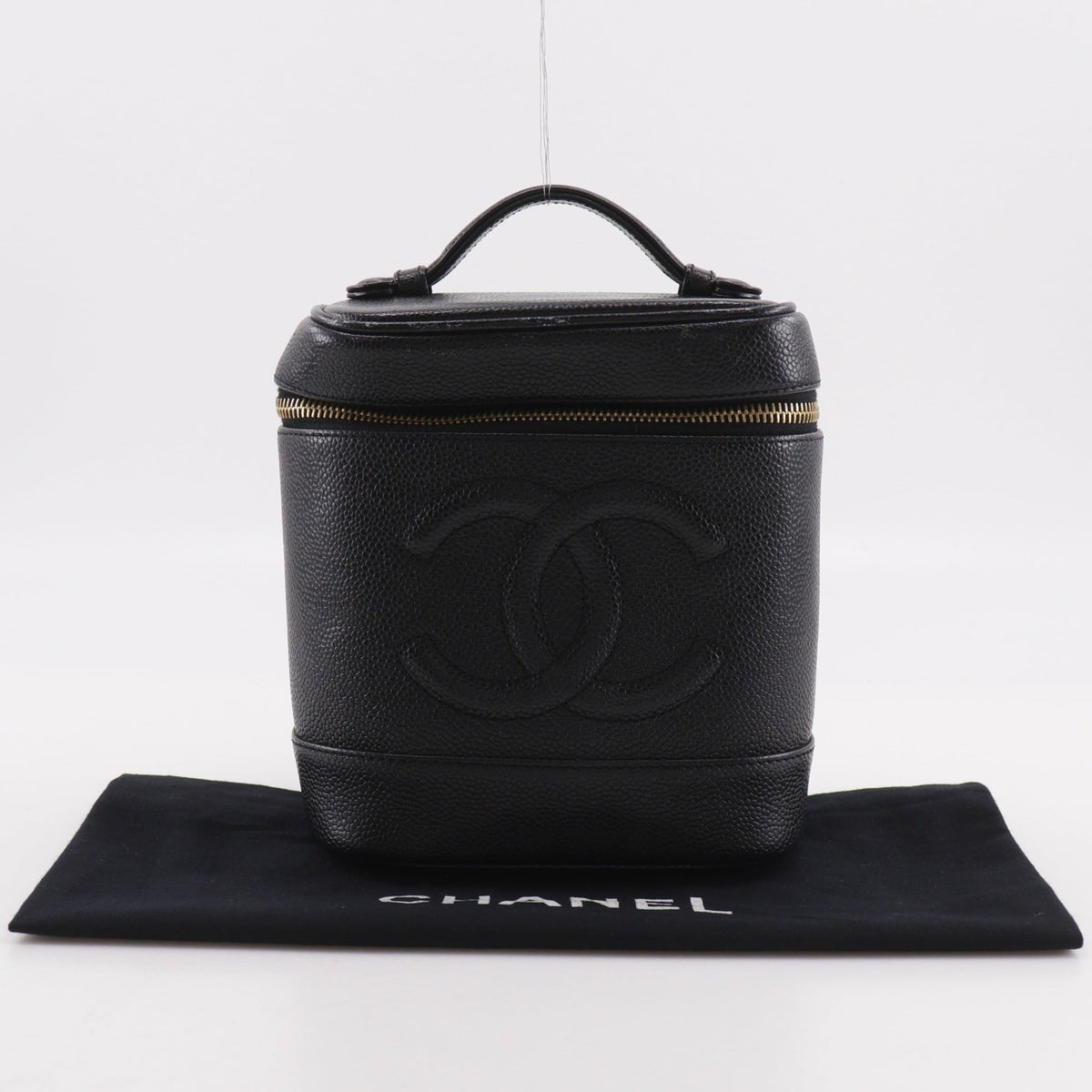 Chanel Black Grained Calfskin Vanity Bag (Pre-Owned)
