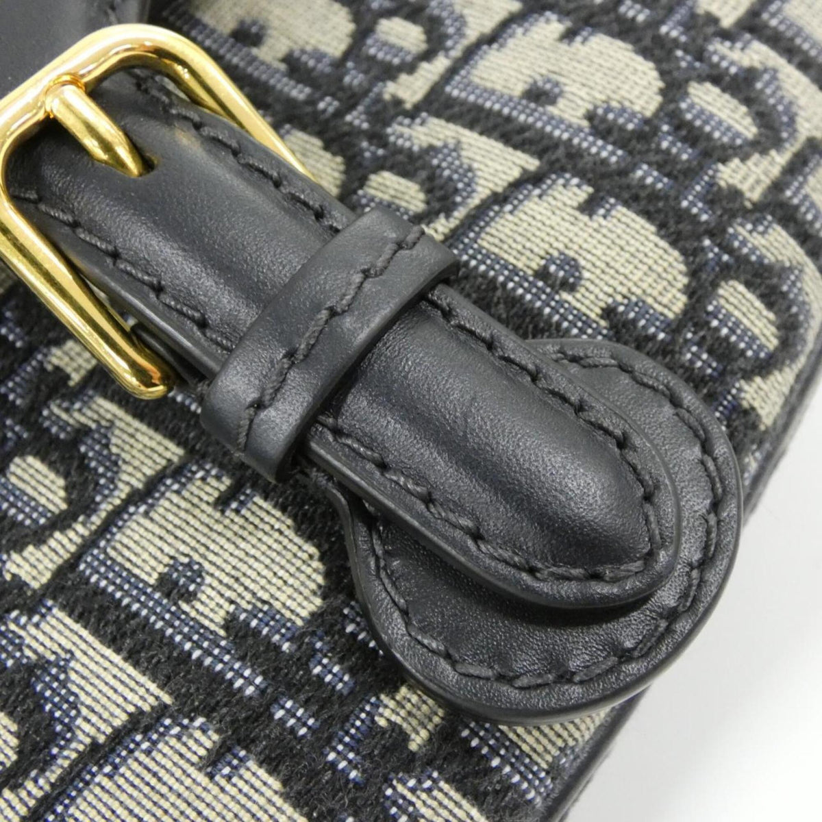 Christian Dior Blue Canvas Leather Shoulder Bag (Pre-Owned)