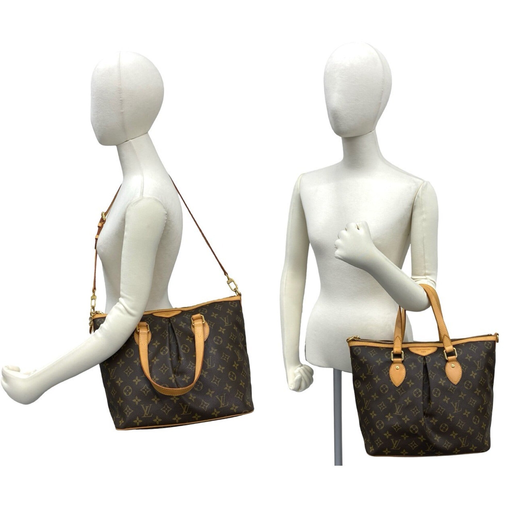 Louis Vuitton Brown Leather Pvc Shoulder Bag Tote Bag (Pre-Owned)