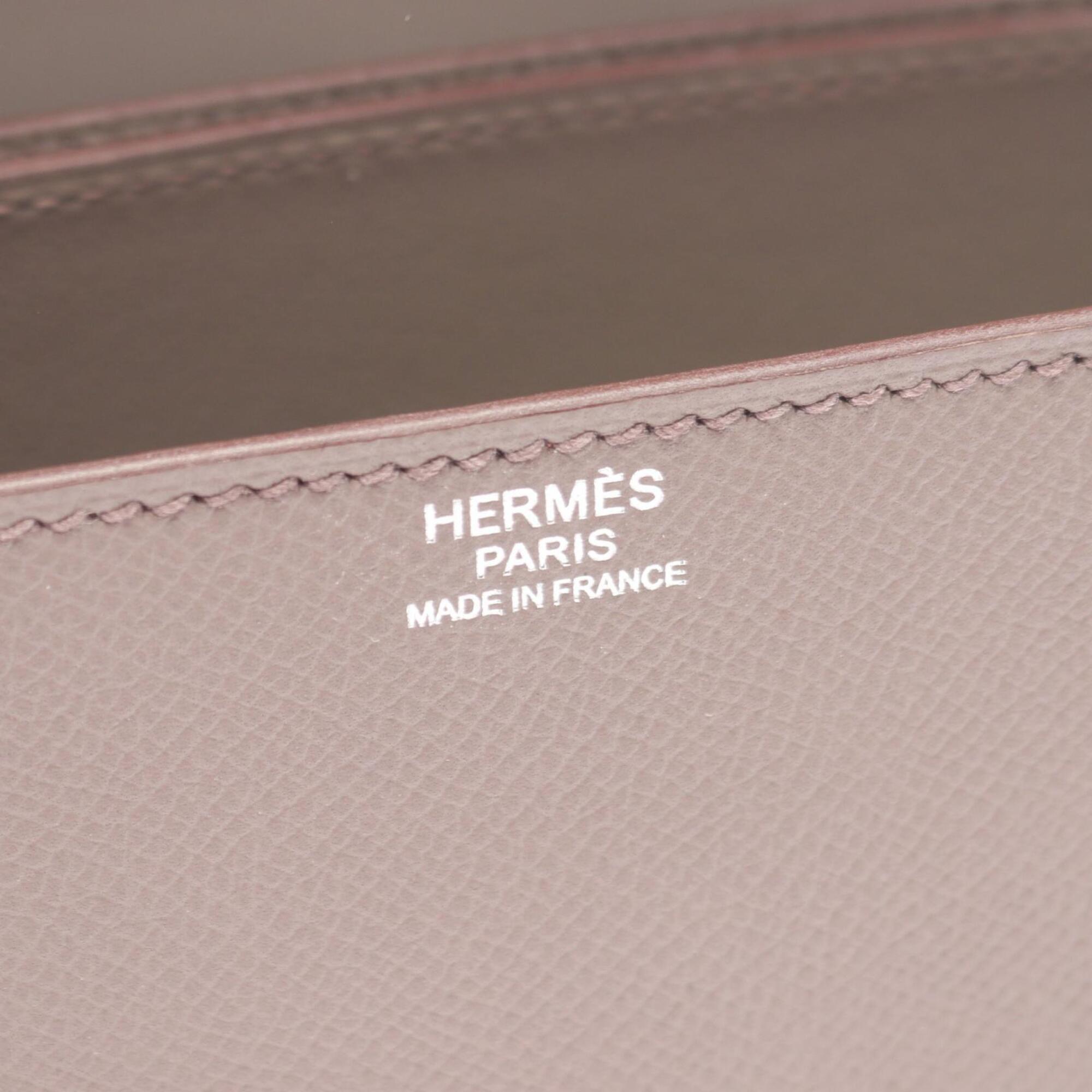 Hermes Beige Etain Epsom Leather Jersey Handbag Shoulder Bag (Pre-Owned)