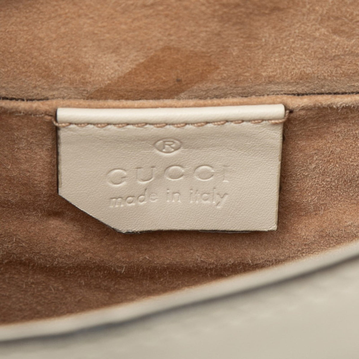 Gucci Sherry Line White Leather Handbag Shoulder Bag (Pre-Owned)