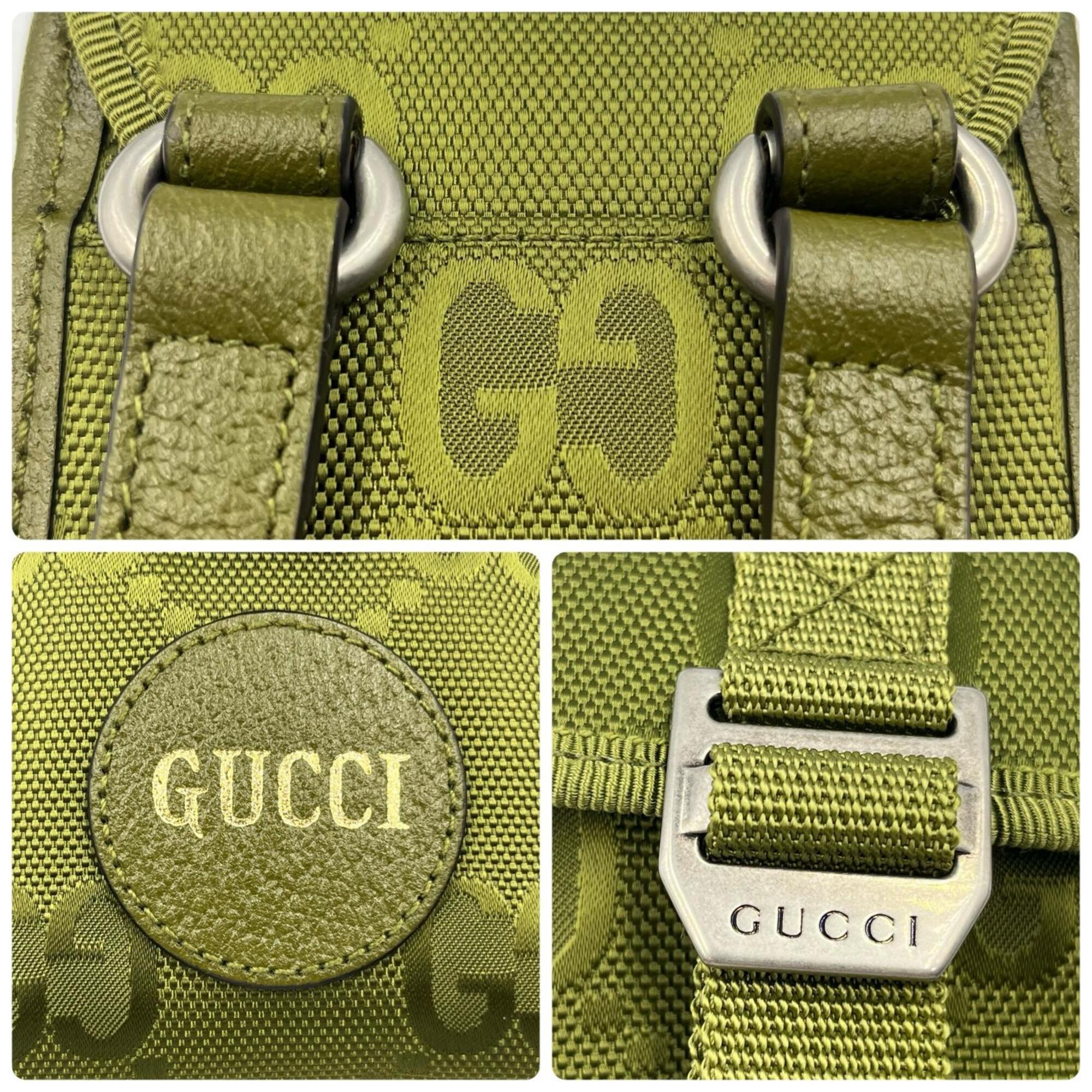 Gucci Green Leather Gg Canvas Shoulder Bag (Pre-Owned)