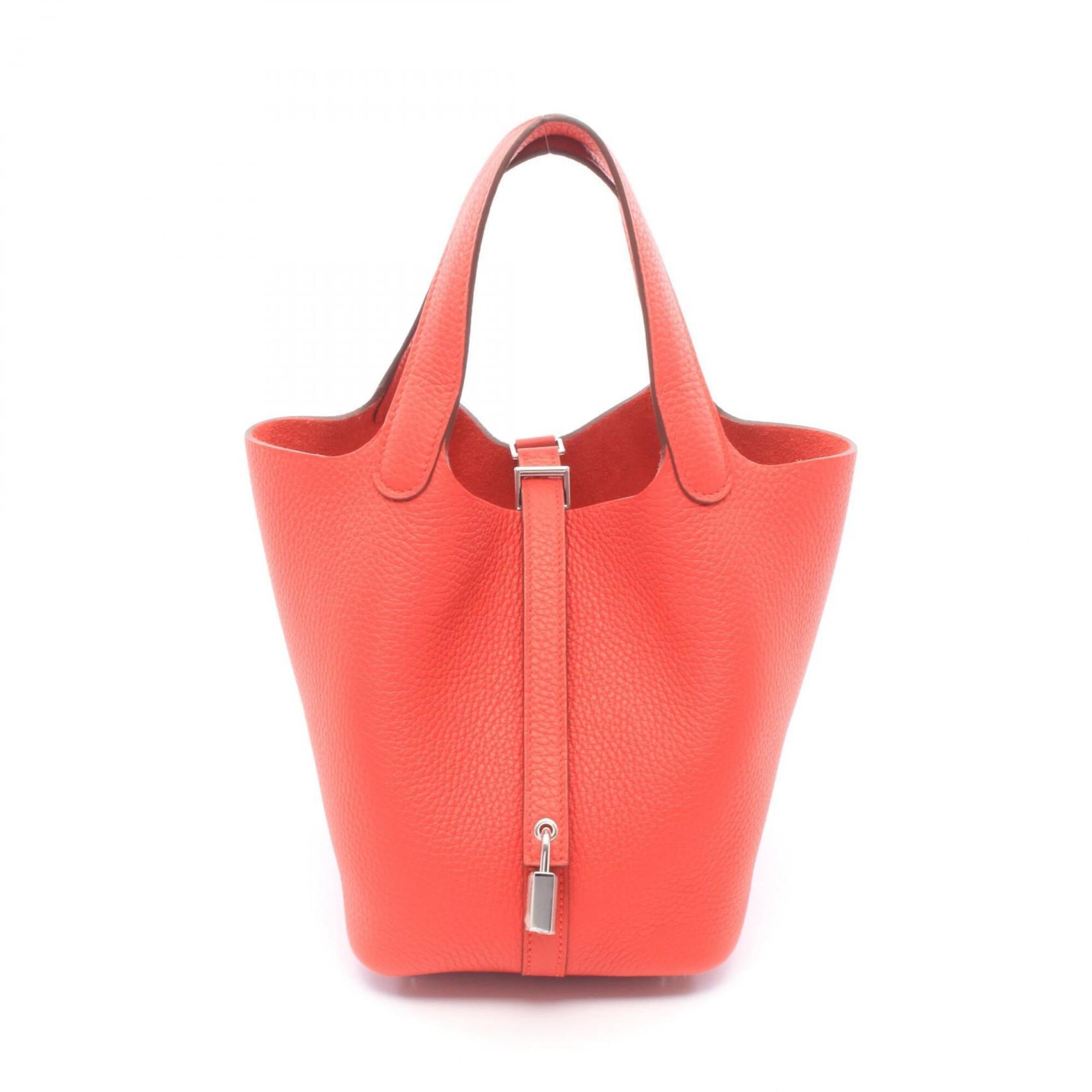 Hermes Red Color Taurillon Clemence Leather Leather Handbag (Pre-Owned)