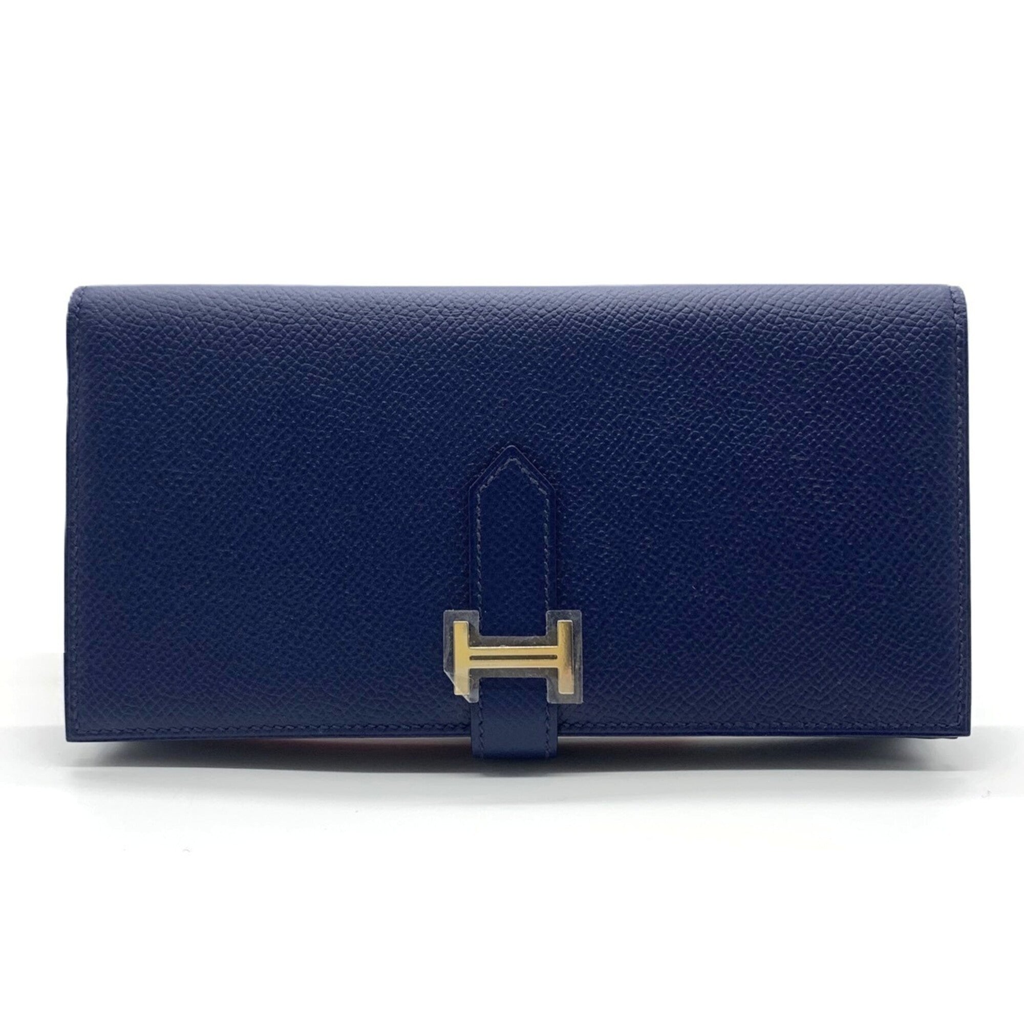 Hermes Navy Epsom Leather Long Wallet (Bi-Fold) (Pre-Owned)