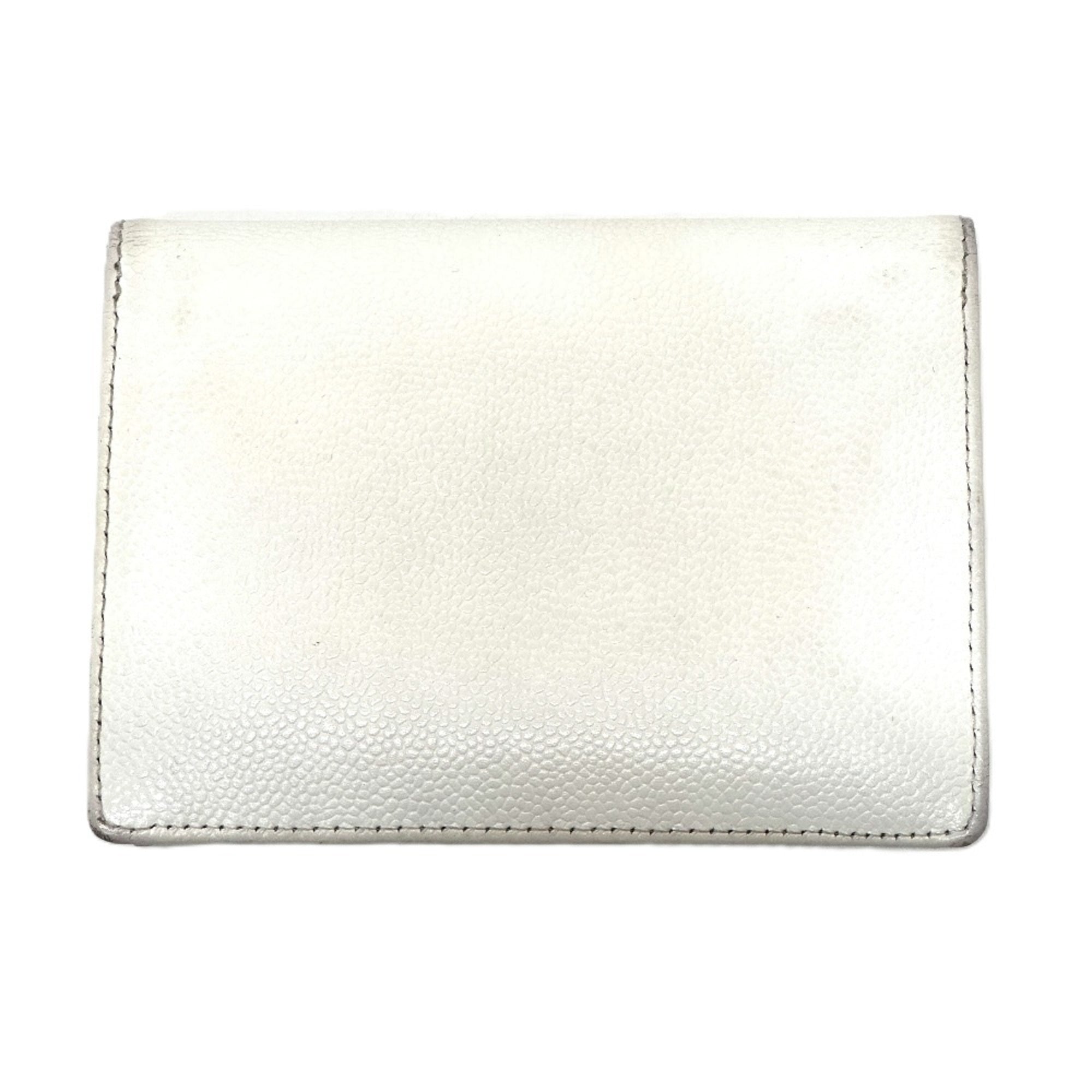 Chanel White Grained Calfskin Wallet (Bi-Fold) (Pre-Owned)