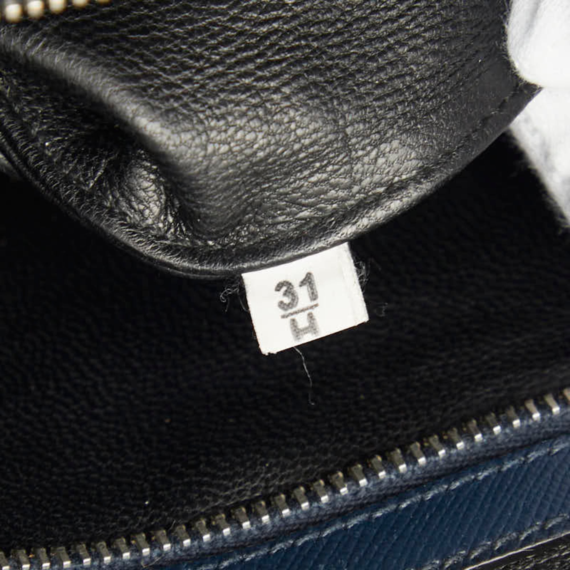 Prada Navy Saffiano Triangle Leather Briefcase (Pre-Owned)