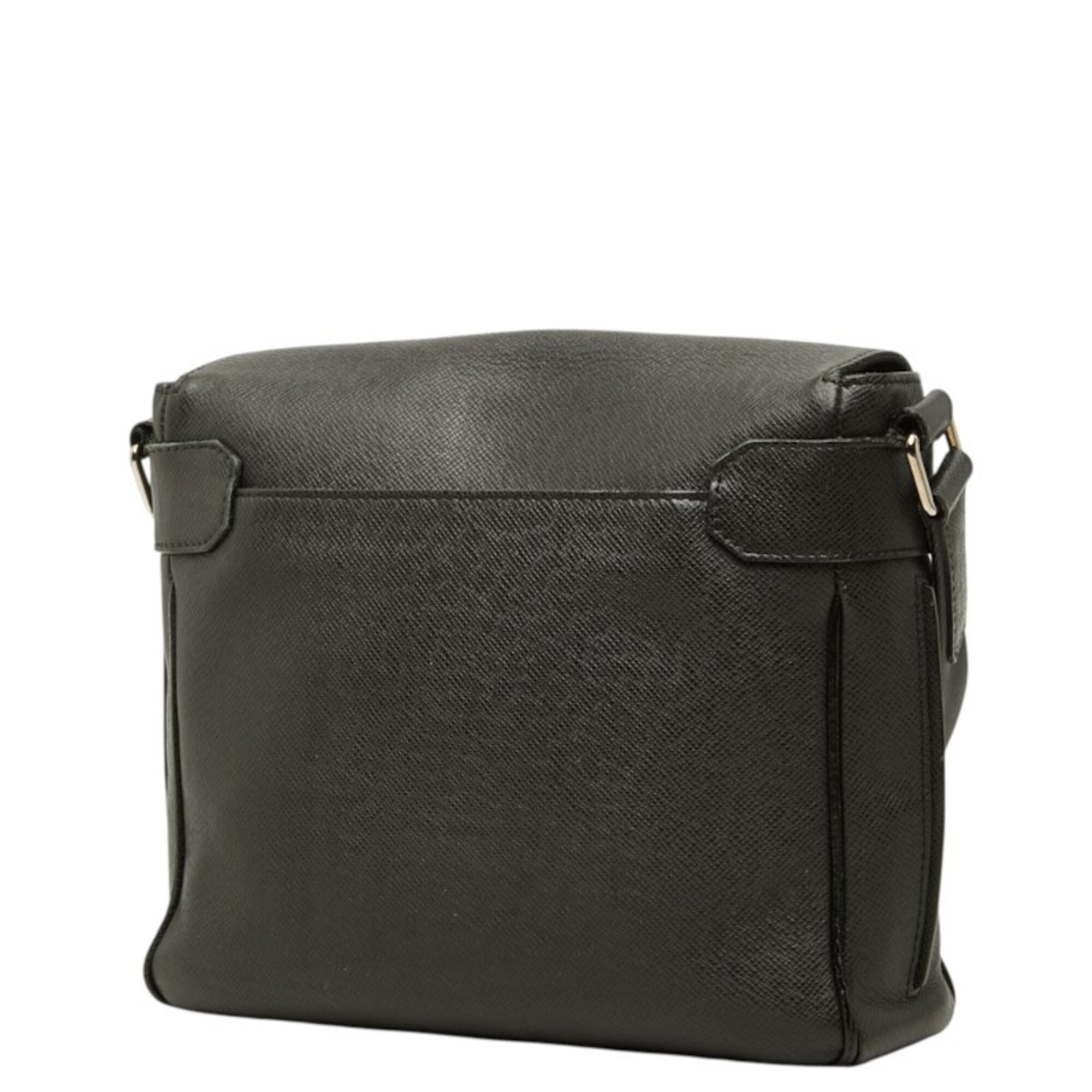 Louis Vuitton Ardoise Black Leather Shoulder Bag (Pre-Owned)
