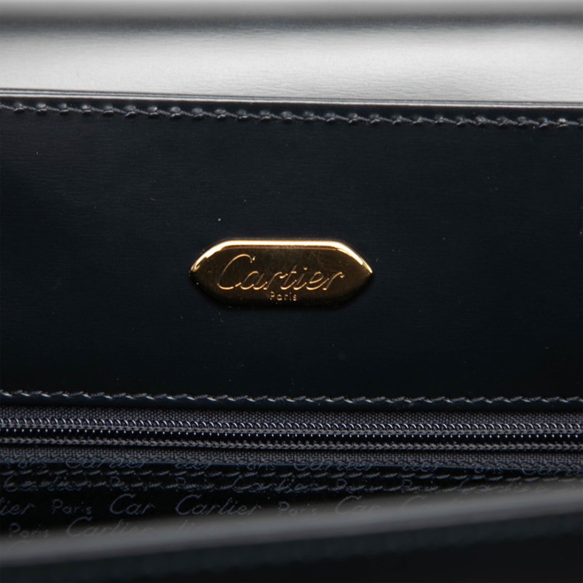 Cartier Black Leather Handbag (Pre-Owned)