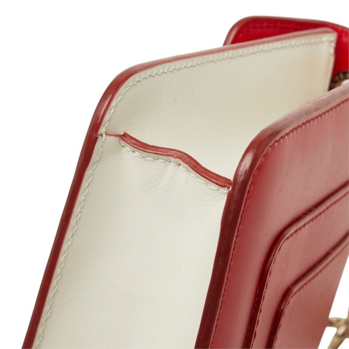 Bvlgari Red Color Leather Shoulder Bag (Pre-Owned)