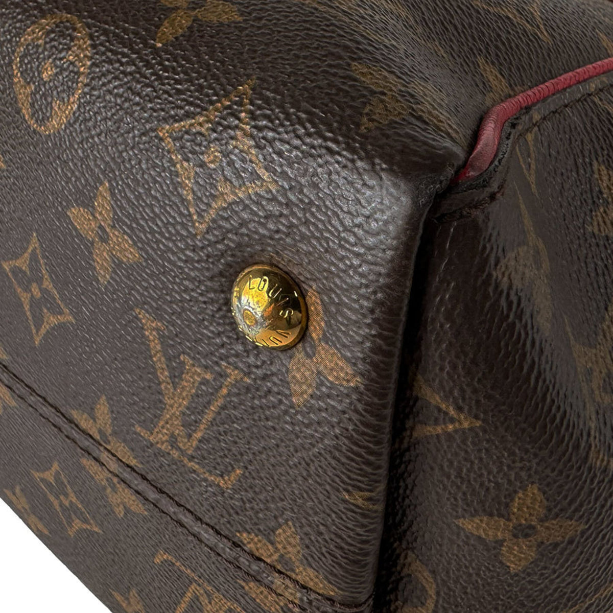 Louis Vuitton Brown Monogram Red Color Monogram Handbag Shoulder Bag (Pre-Owned)
