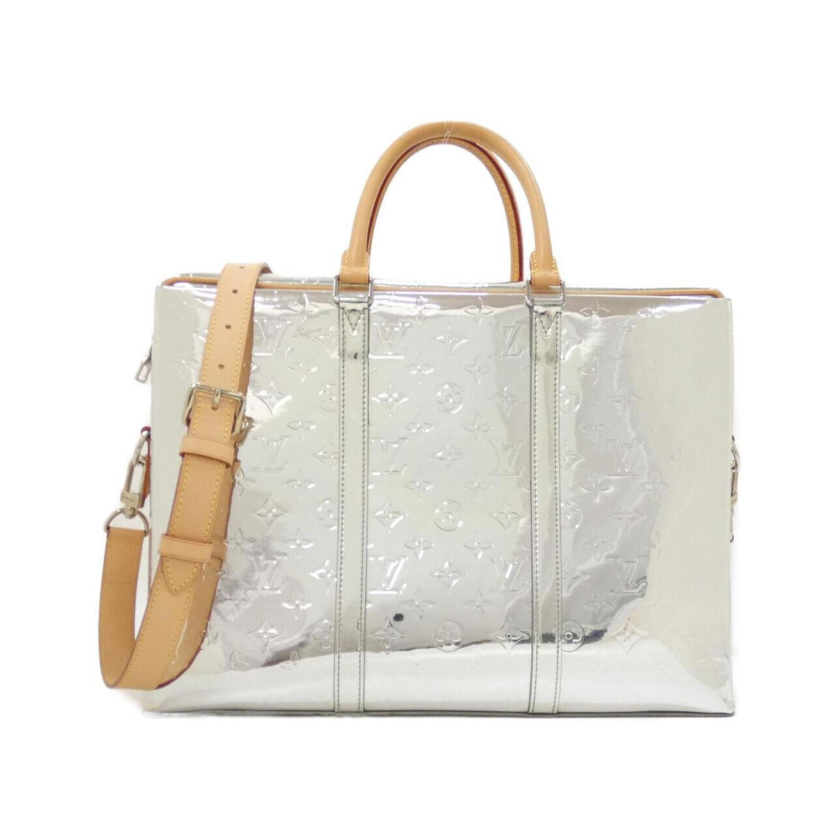Louis Vuitton Monogram Silver Leather Handbag (Pre-Owned)