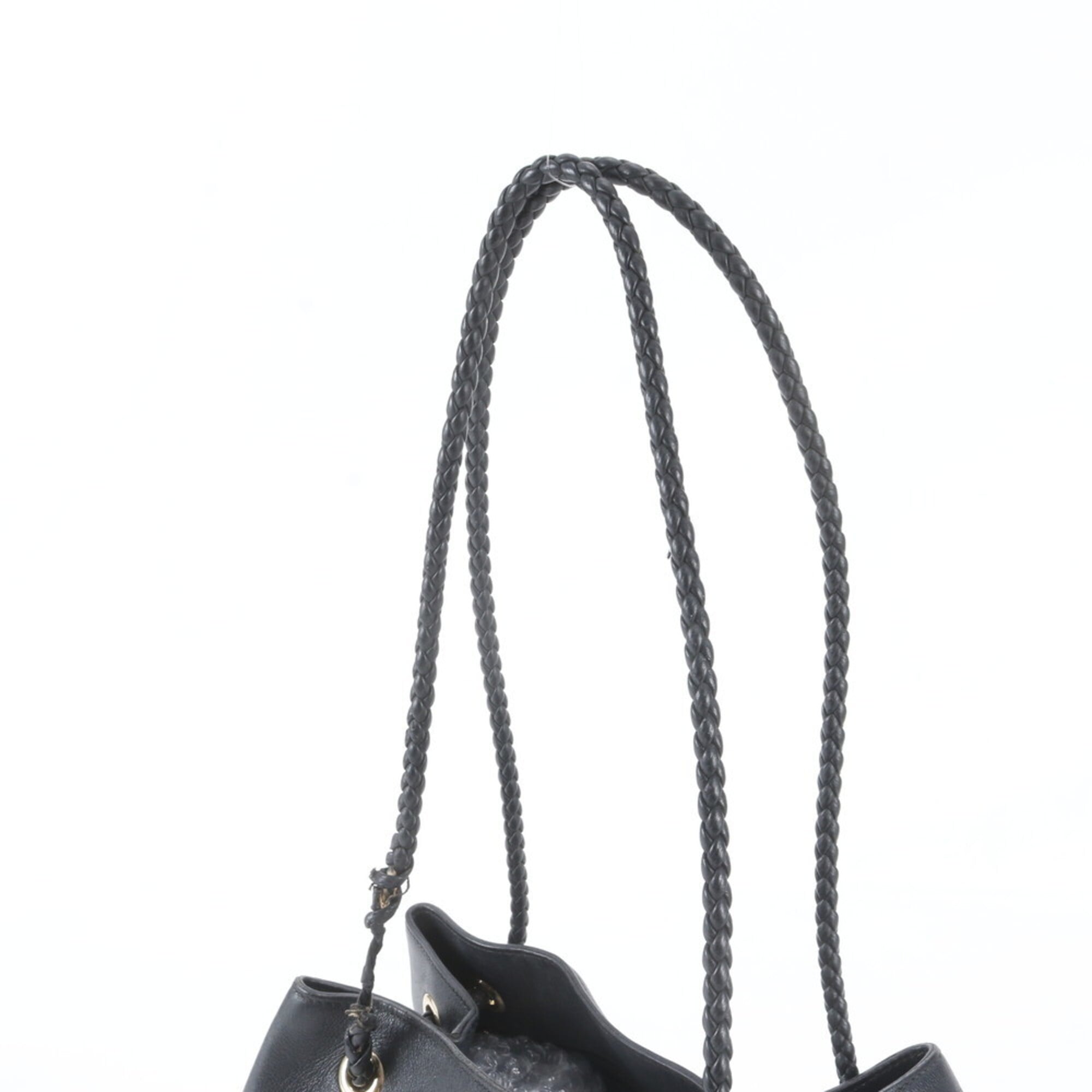 Gucci Black Leather Handbag Shoulder Bag Tote Bag (Pre-Owned)