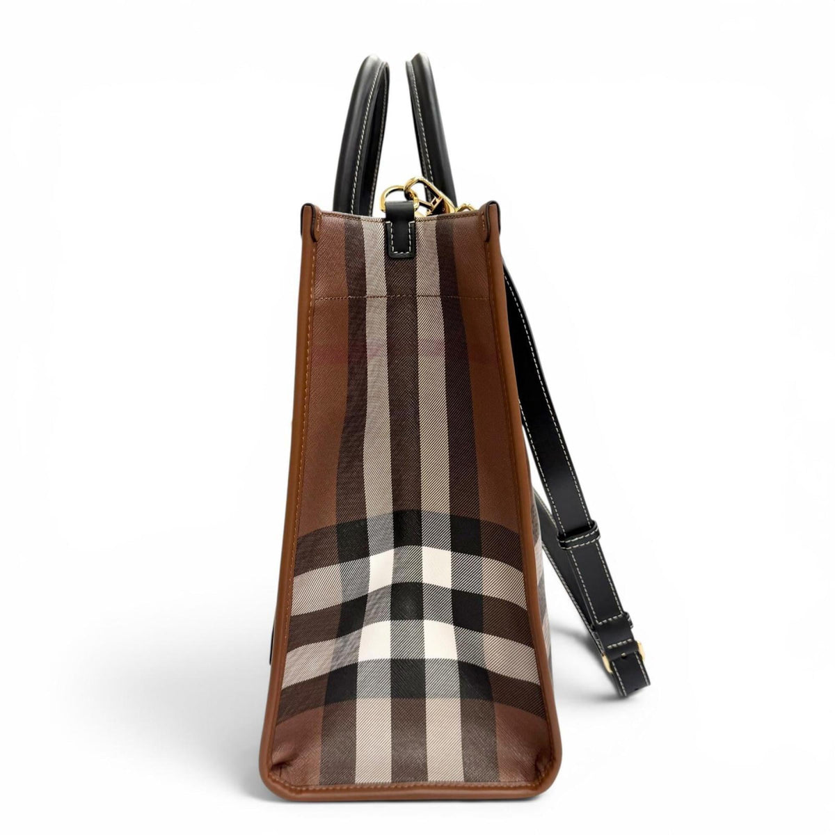 Burberry Brown Elastane Cotton Polyester Shoulder Bag Tote Bag (Pre-Owned)