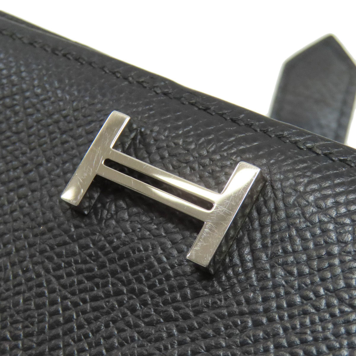 Hermes Black Epsom Leather Coin Purse/Coin Case (Pre-Owned)