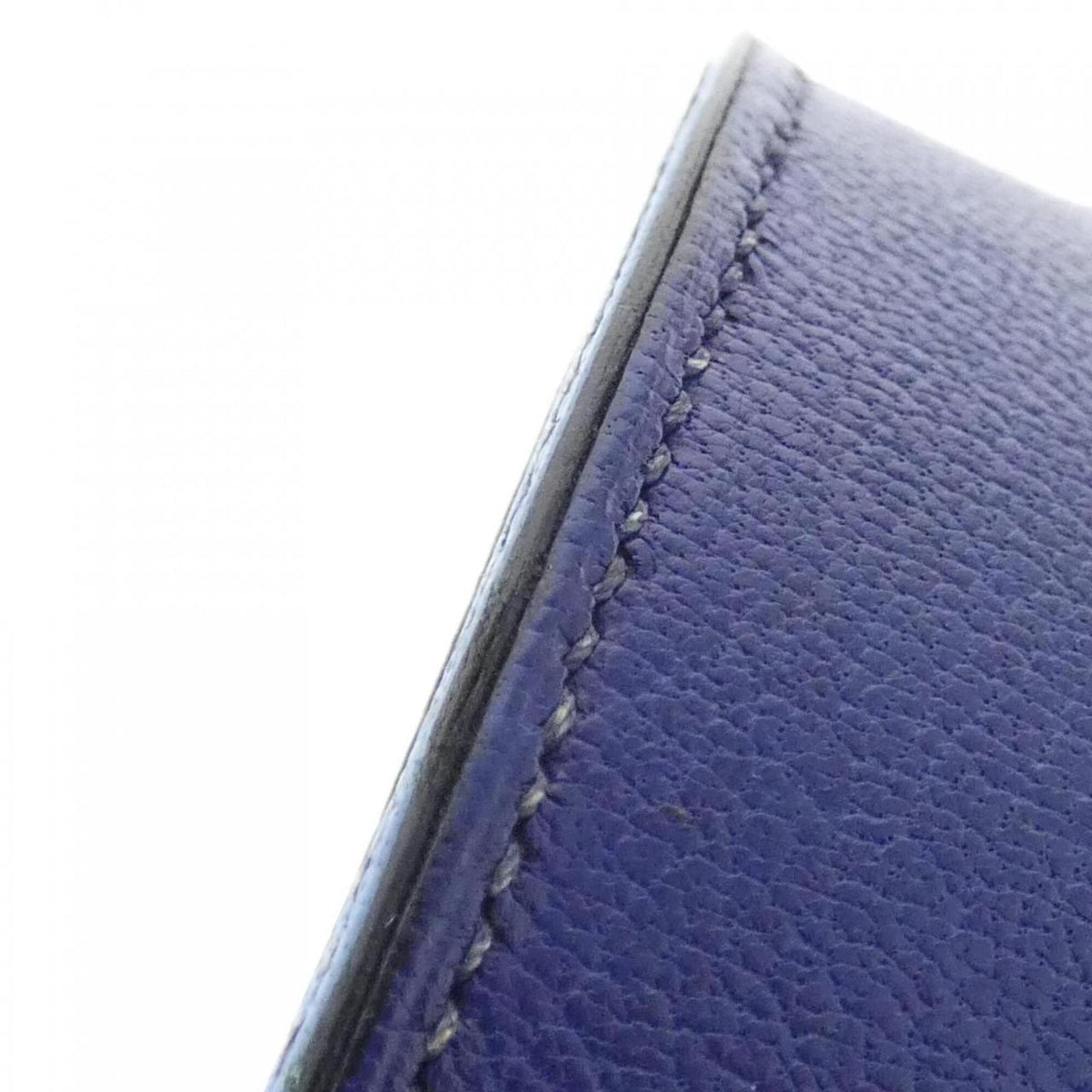 Hermes Blue Chevre Leather Coin Purse/Coin Case (Pre-Owned)
