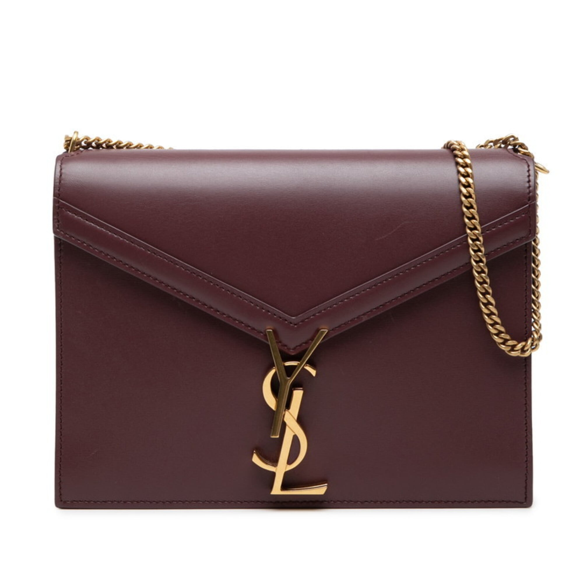 Saint Laurent Bordeaux Leather Shoulder Bag (Pre-Owned)