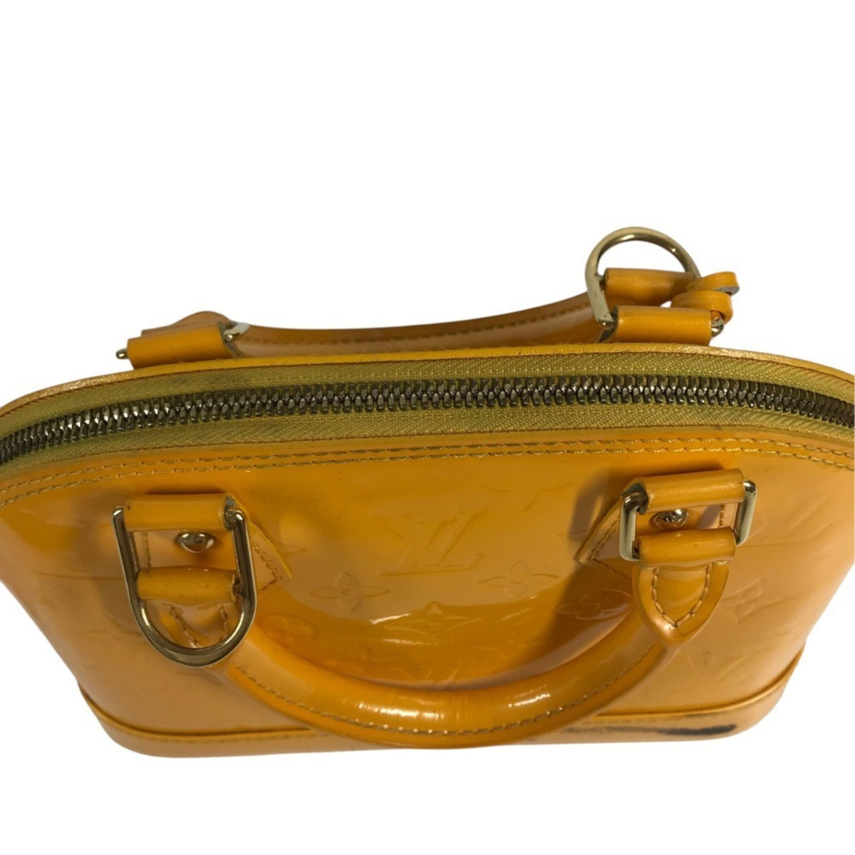 Louis Vuitton Yellow Monogram Vernis Handbag Shoulder Bag Tote Bag (Pre-Owned)