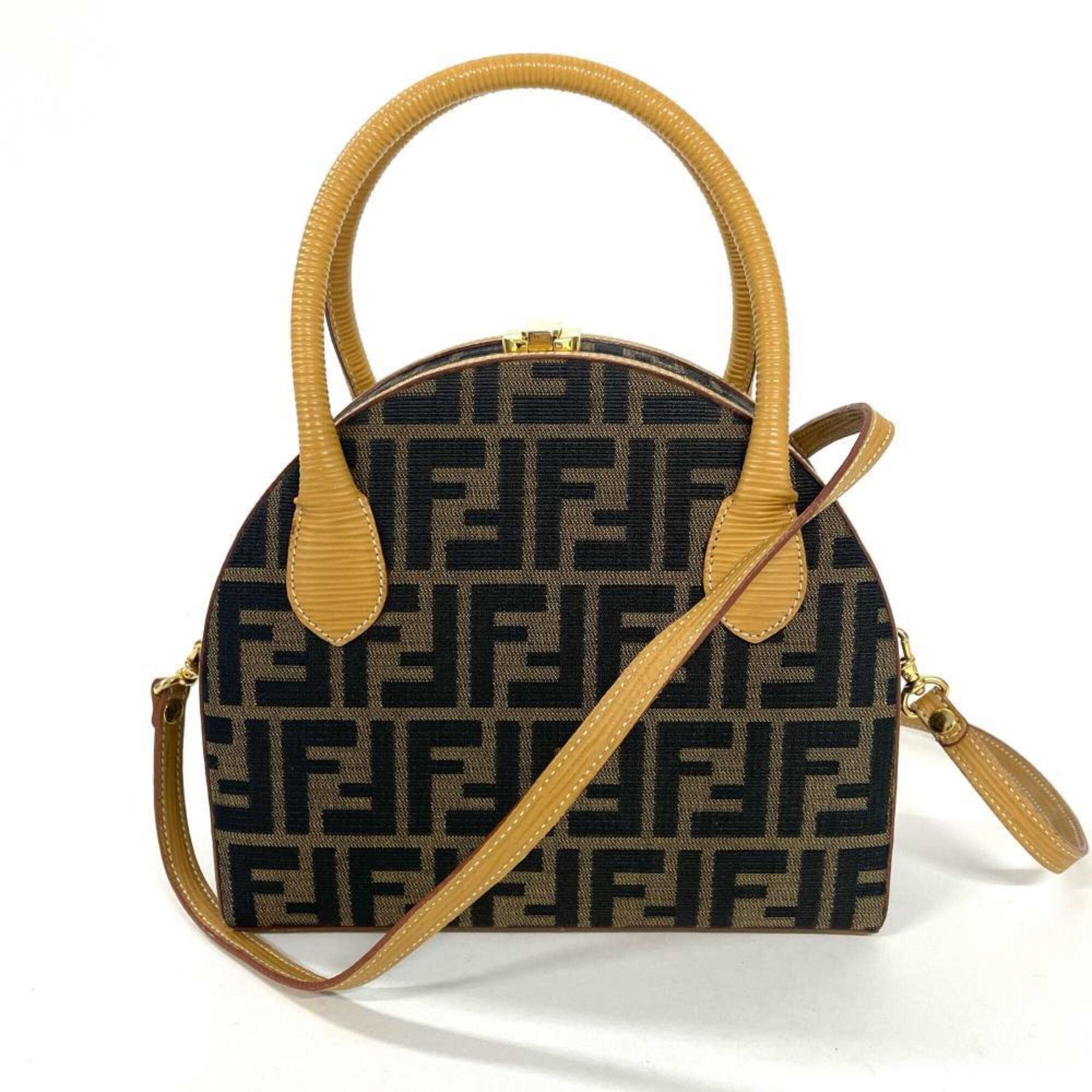 Fendi Zucca Canvas Handbag Shoulder Bag (Pre-Owned)