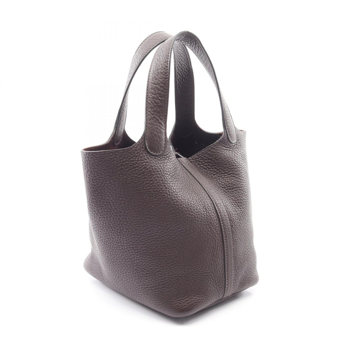 Hermes Brown Taurillon Clemence Leather Handbag (Pre-Owned)