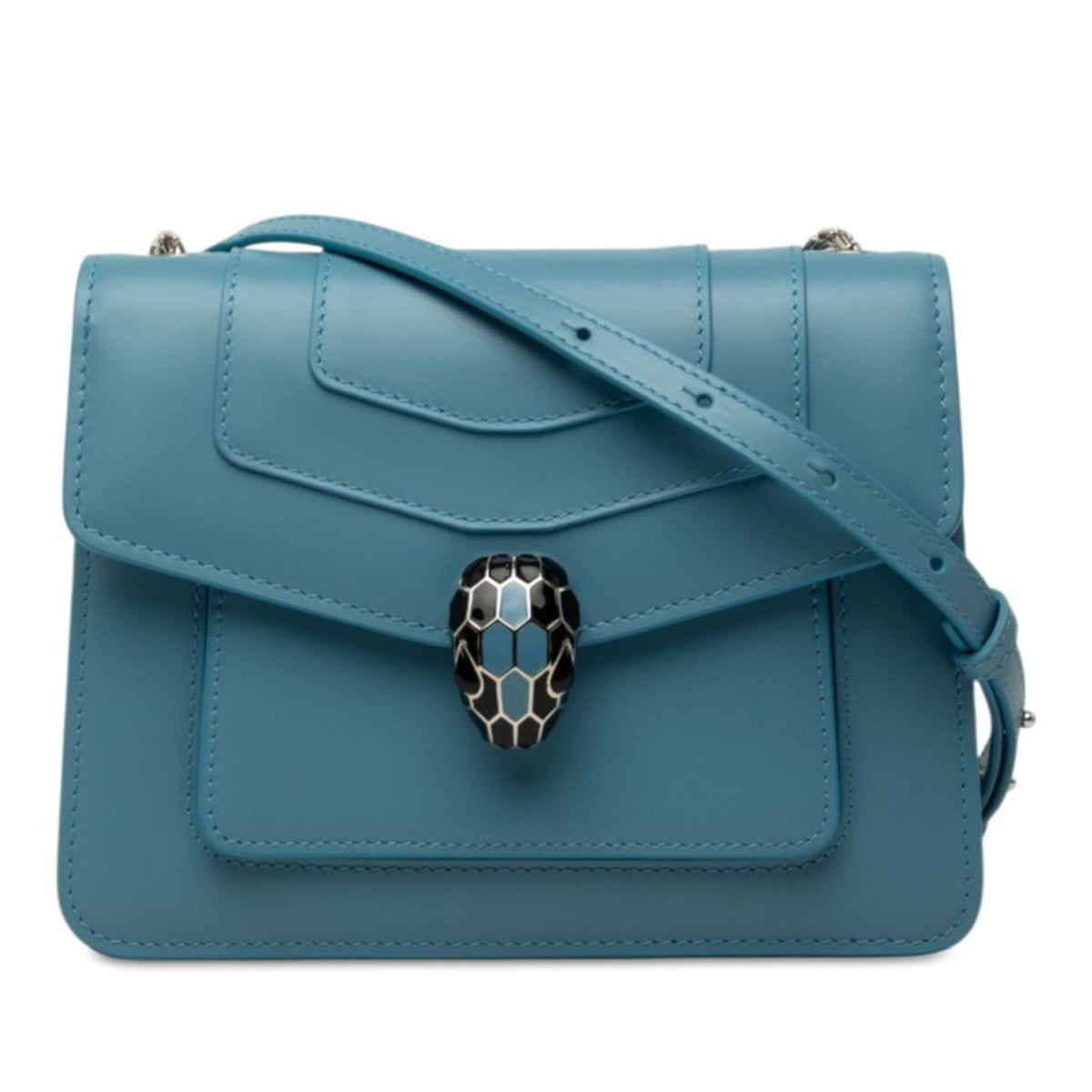 Bvlgari Blue Leather Shoulder Bag (Pre-Owned)