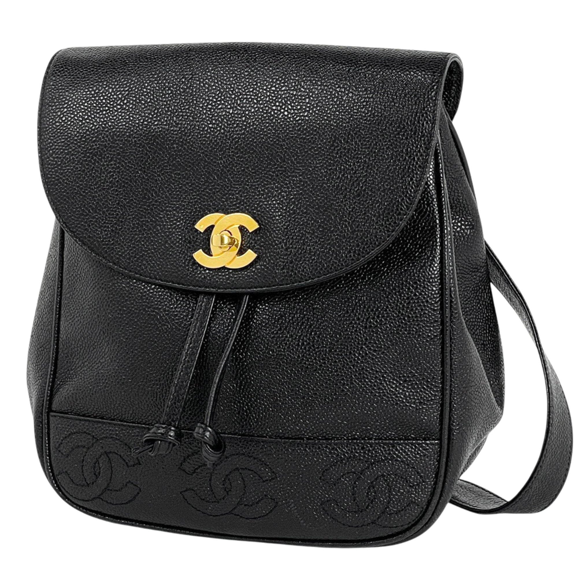 Chanel Black Grained Calfskin Backpack (Pre-Owned)