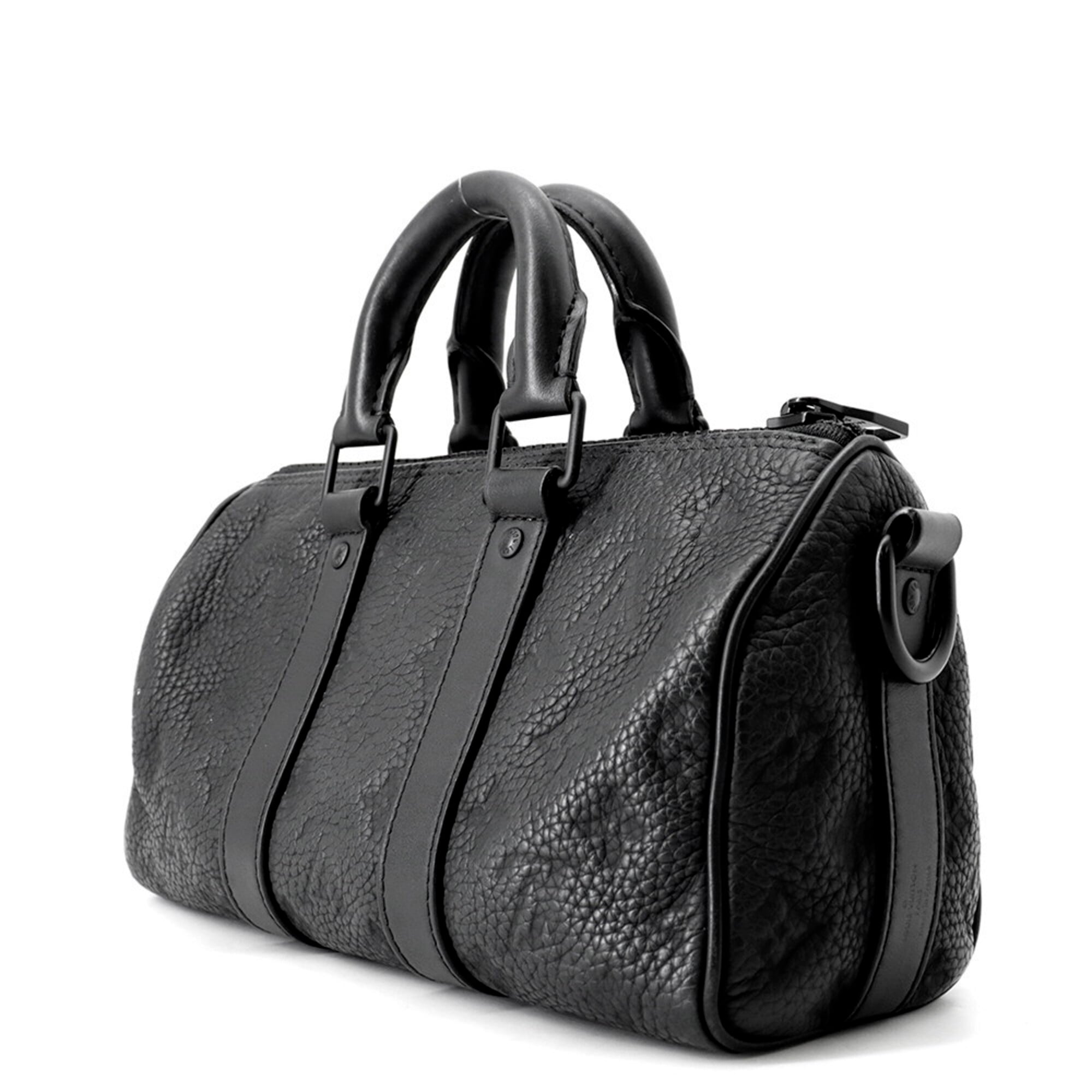 Louis Vuitton Black Noir Monogram Leather Handbag (Pre-Owned)