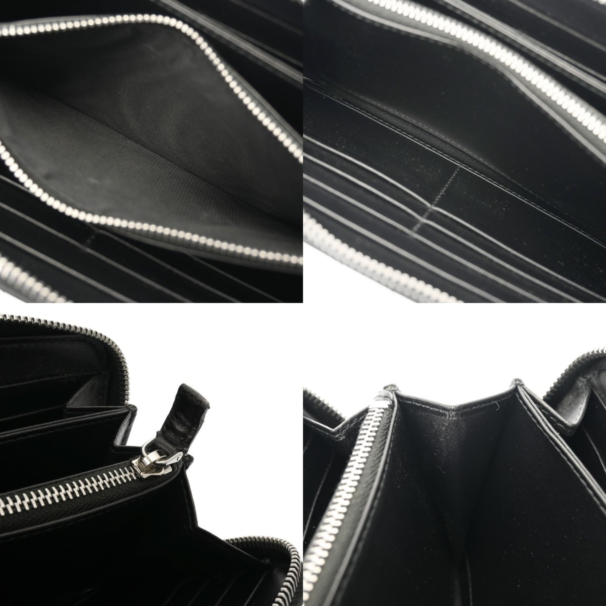 Prada Black Leather Long Wallet (Bi-Fold) (Pre-Owned)